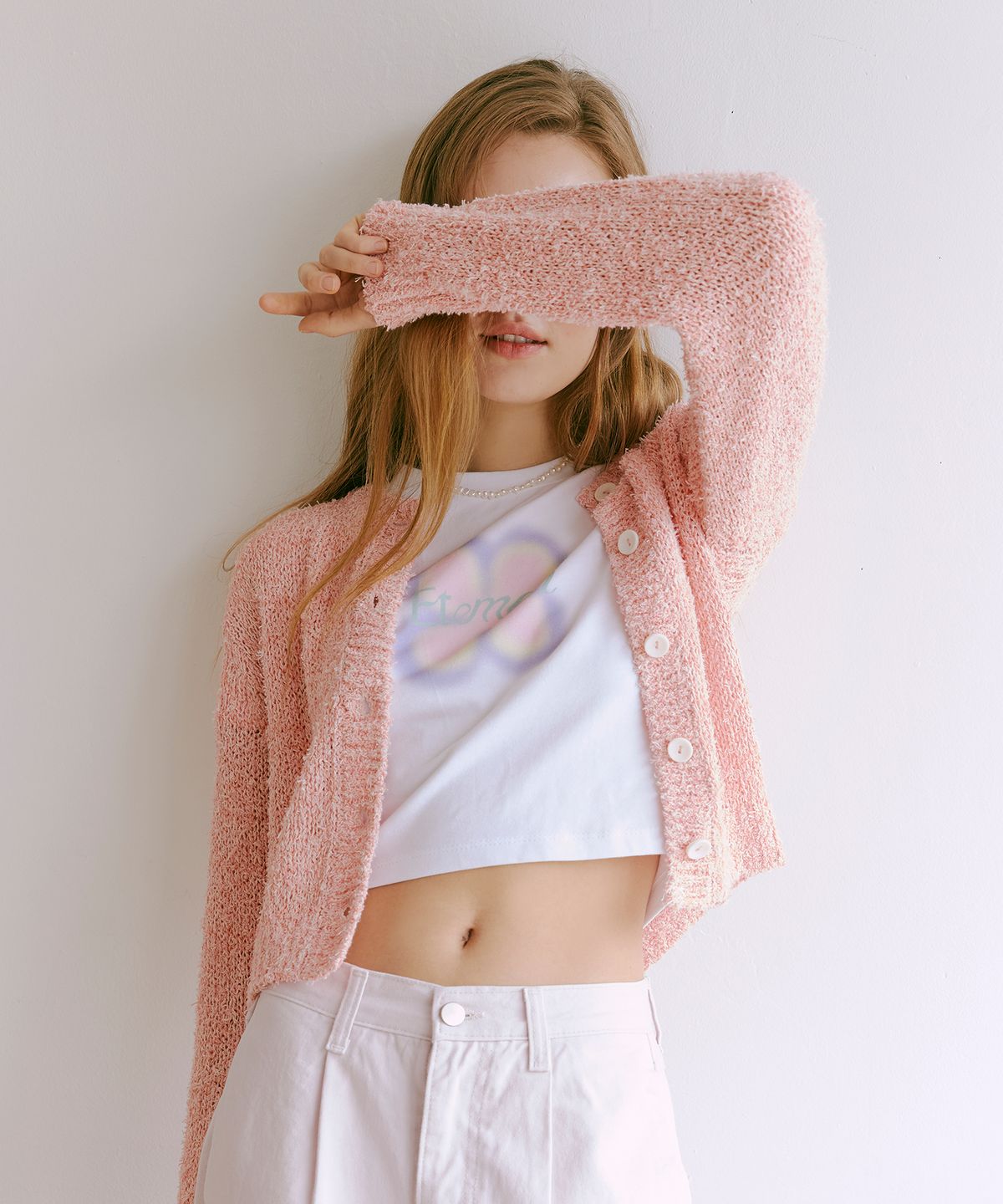 에트몽(ETMON) Color Blend Knit Cardigan  Pink
