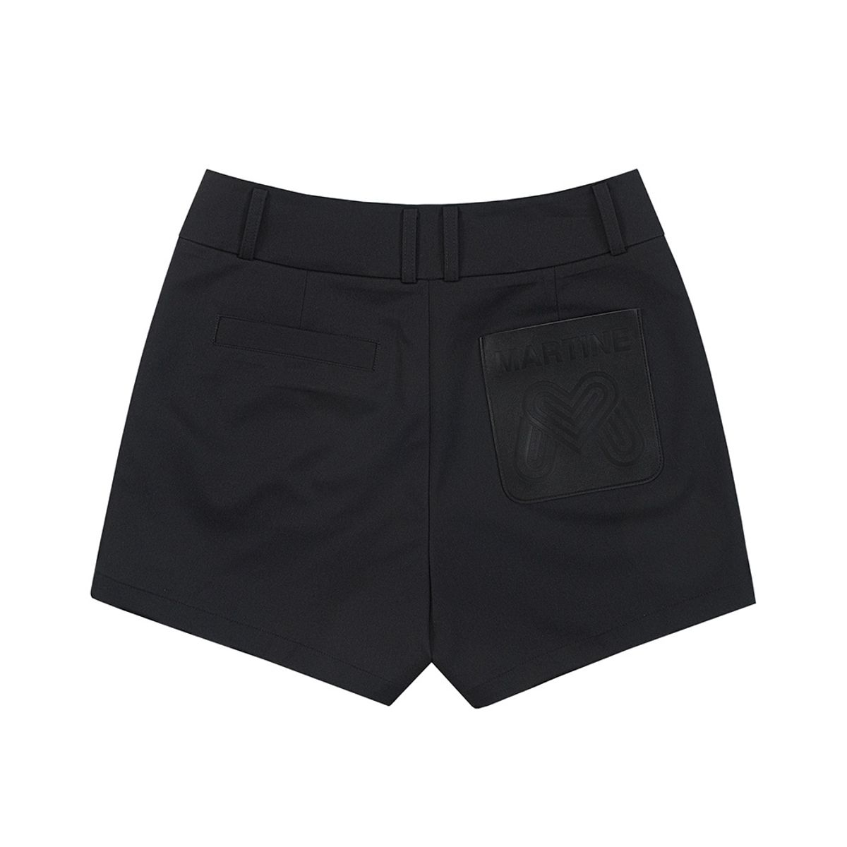 마틴골프(MARTINE GOLF) Pleather Patch Shorts_Black