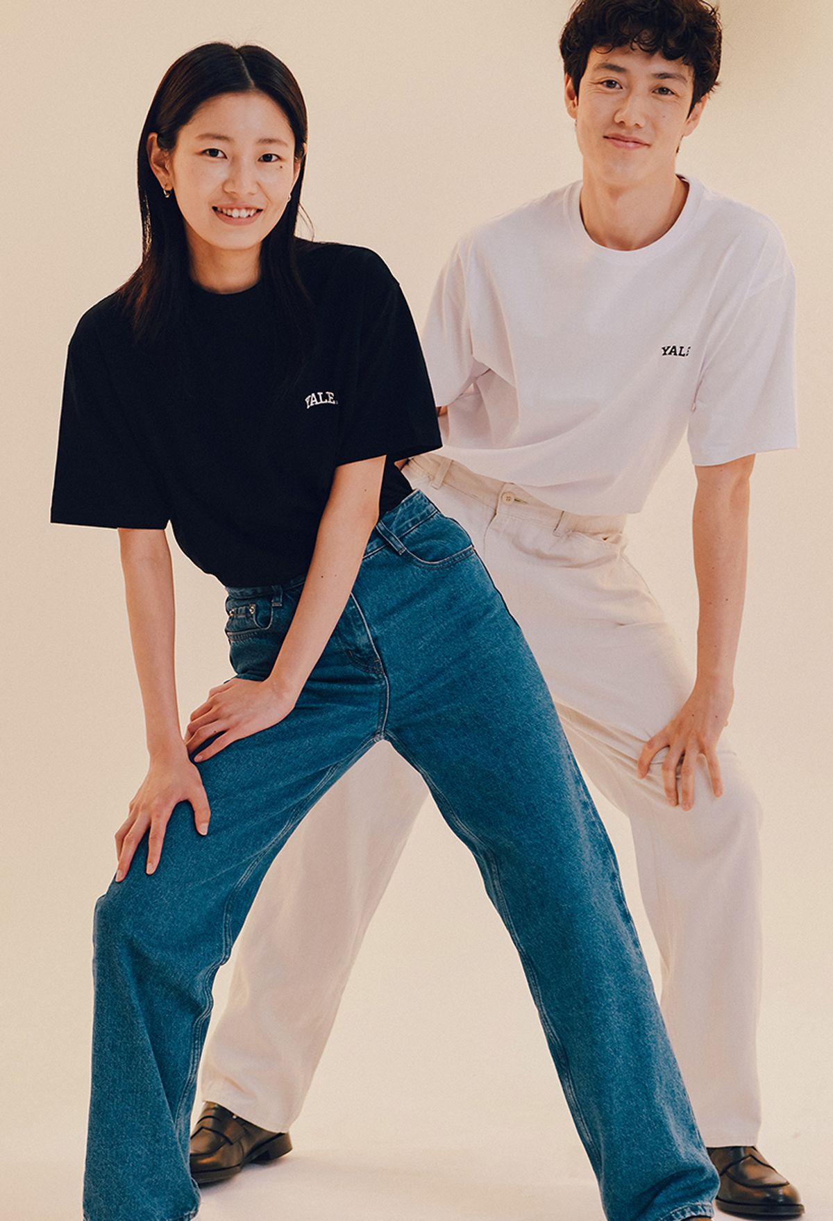 예일(YALE) [16수 코마사] 2PACK 스몰아치 반팔티셔츠 화이트/블랙