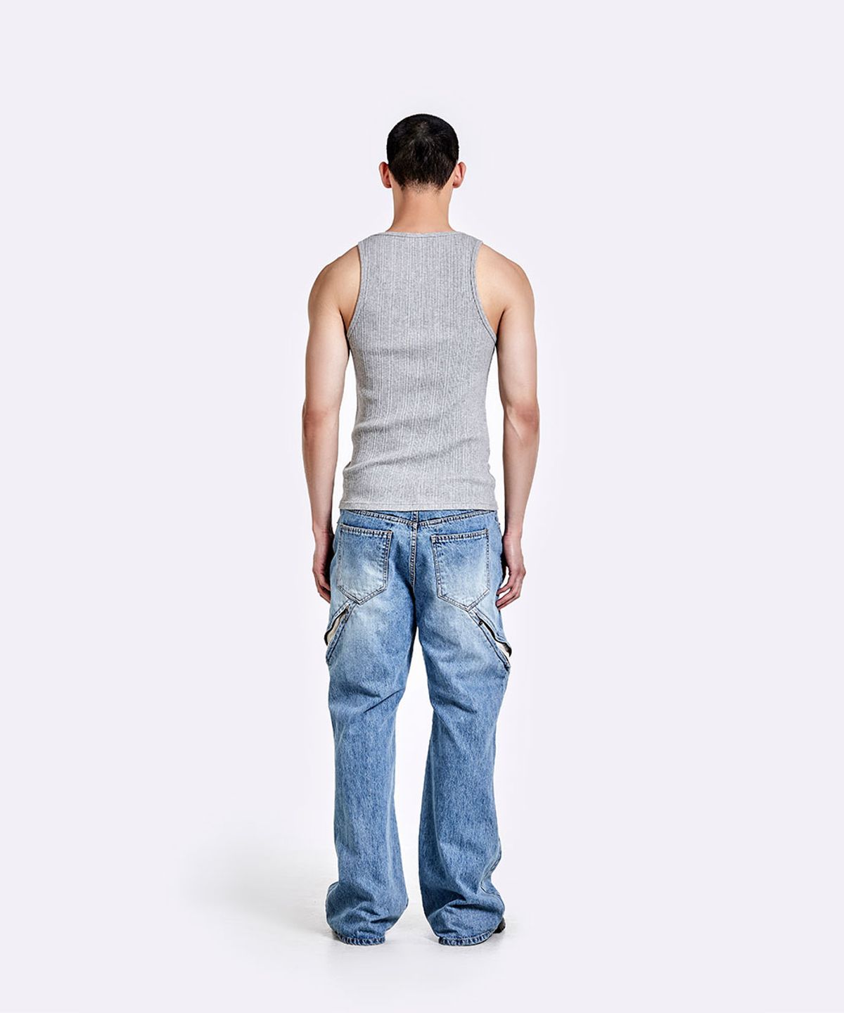 51퍼센트(51PERCENT) Irregular Logo embroidery Logo Sleeveless - GREY
