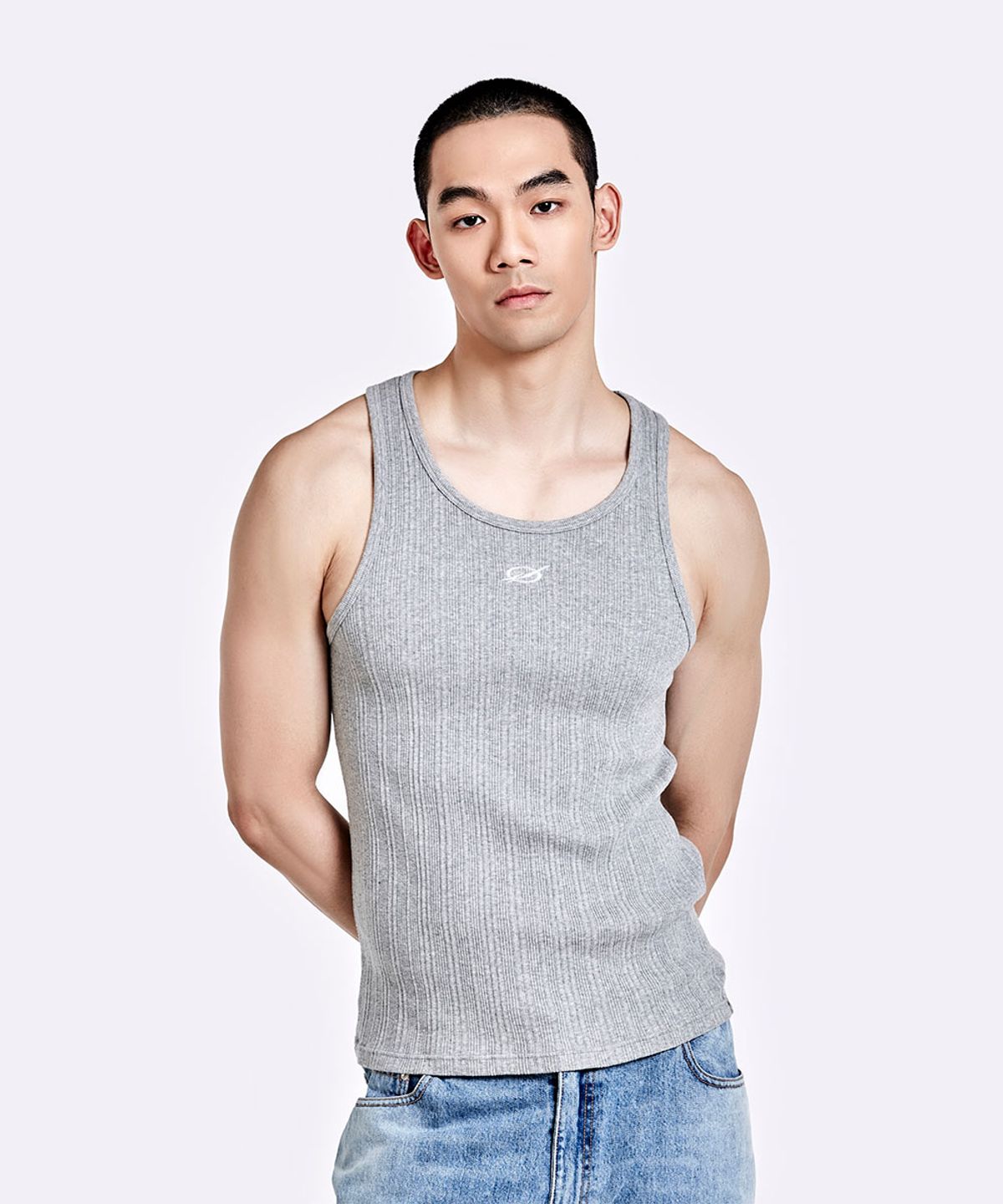51퍼센트(51PERCENT) Irregular Logo embroidery Logo Sleeveless - GREY