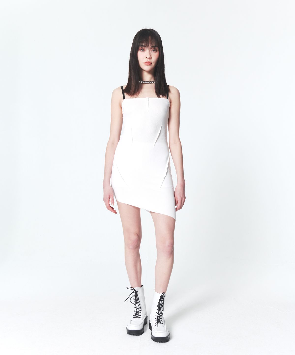 인프랩(INPREP) Raw Edge Mini Dress White