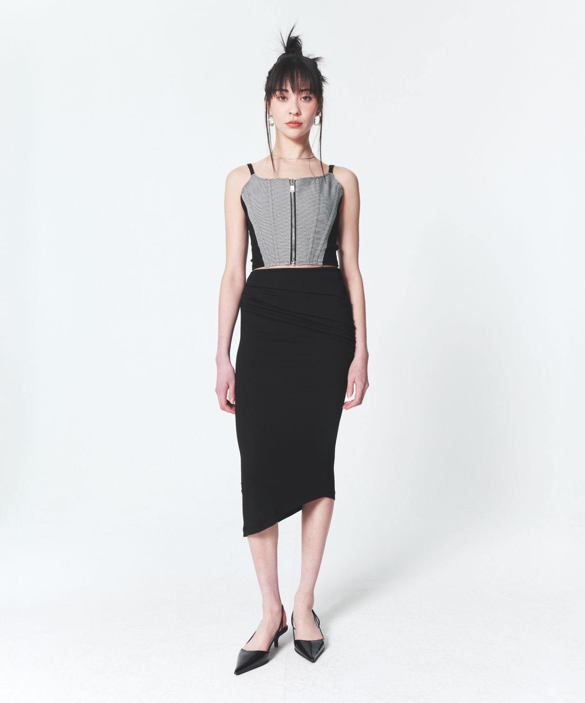 인프랩(INPREP) Houndstooth Corset Sleeveless