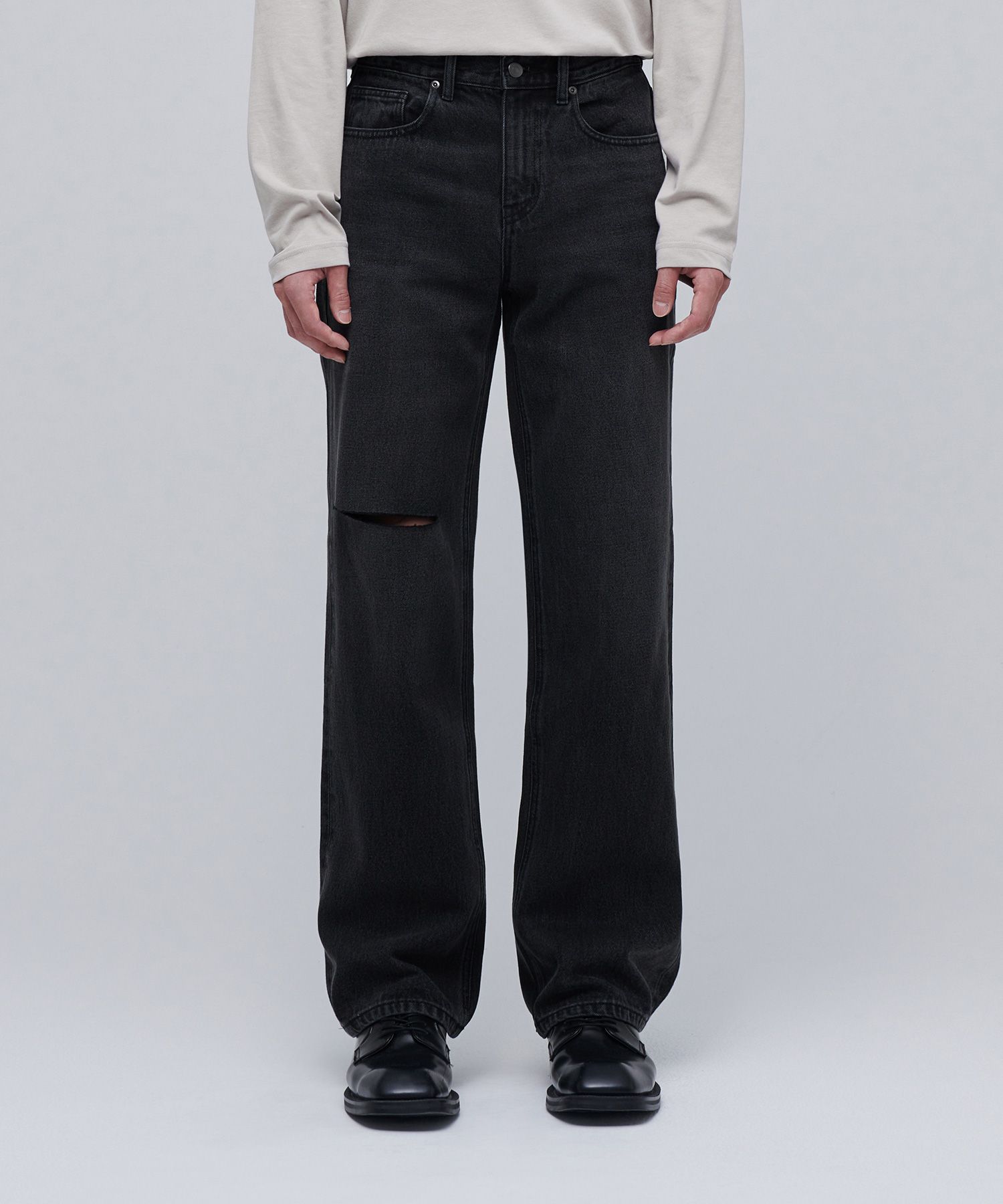 ★MUSINSA STANDARD★ Washed Black Straight Denim Pants MMCNP MUSINSA | MUSINSA STANDARD WOMAN WOMENS WIDE DENIM