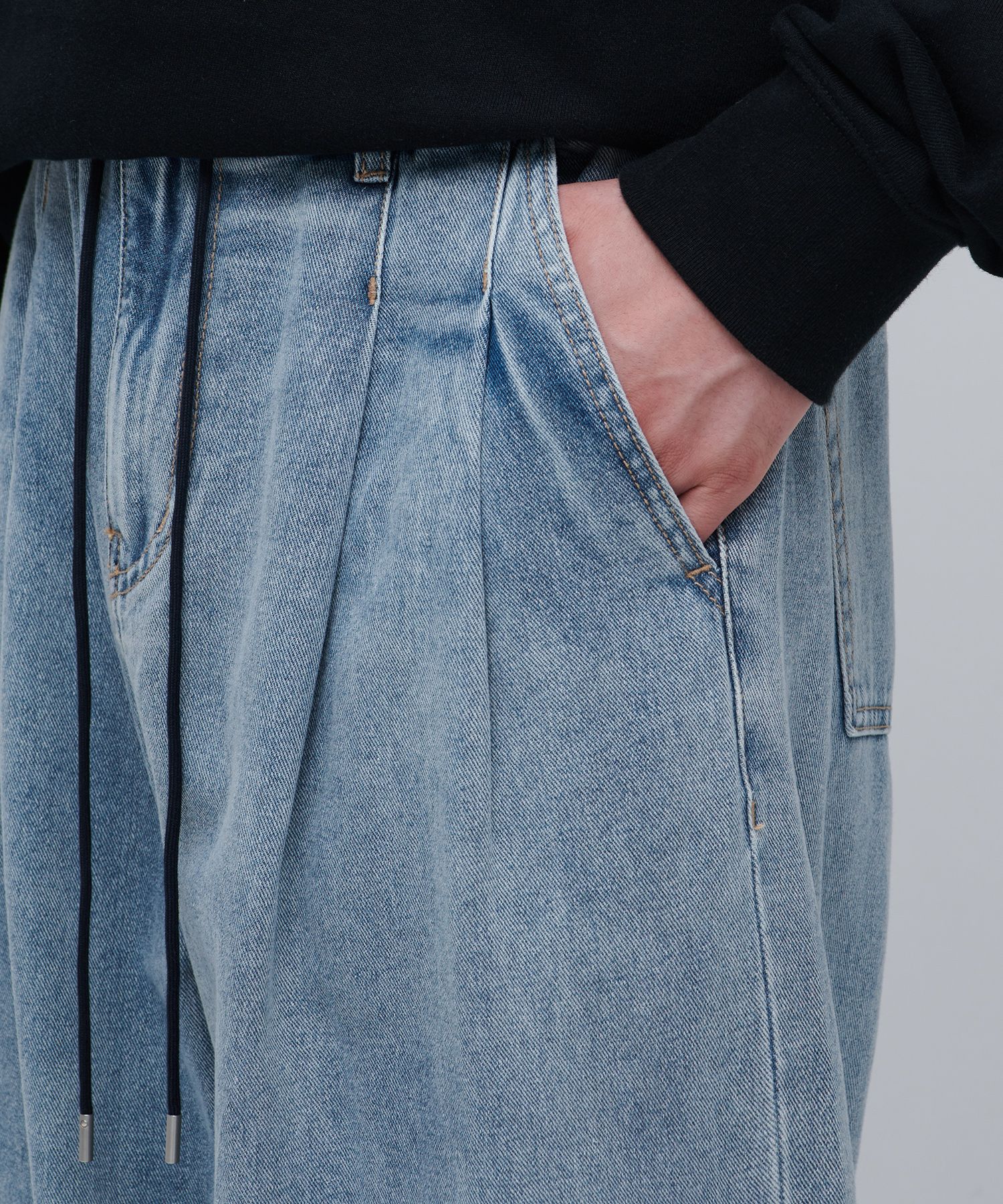 MUSINSA | MUSINSA STANDARD DENIM WIDE BALLOON PANTS [LIGHT
