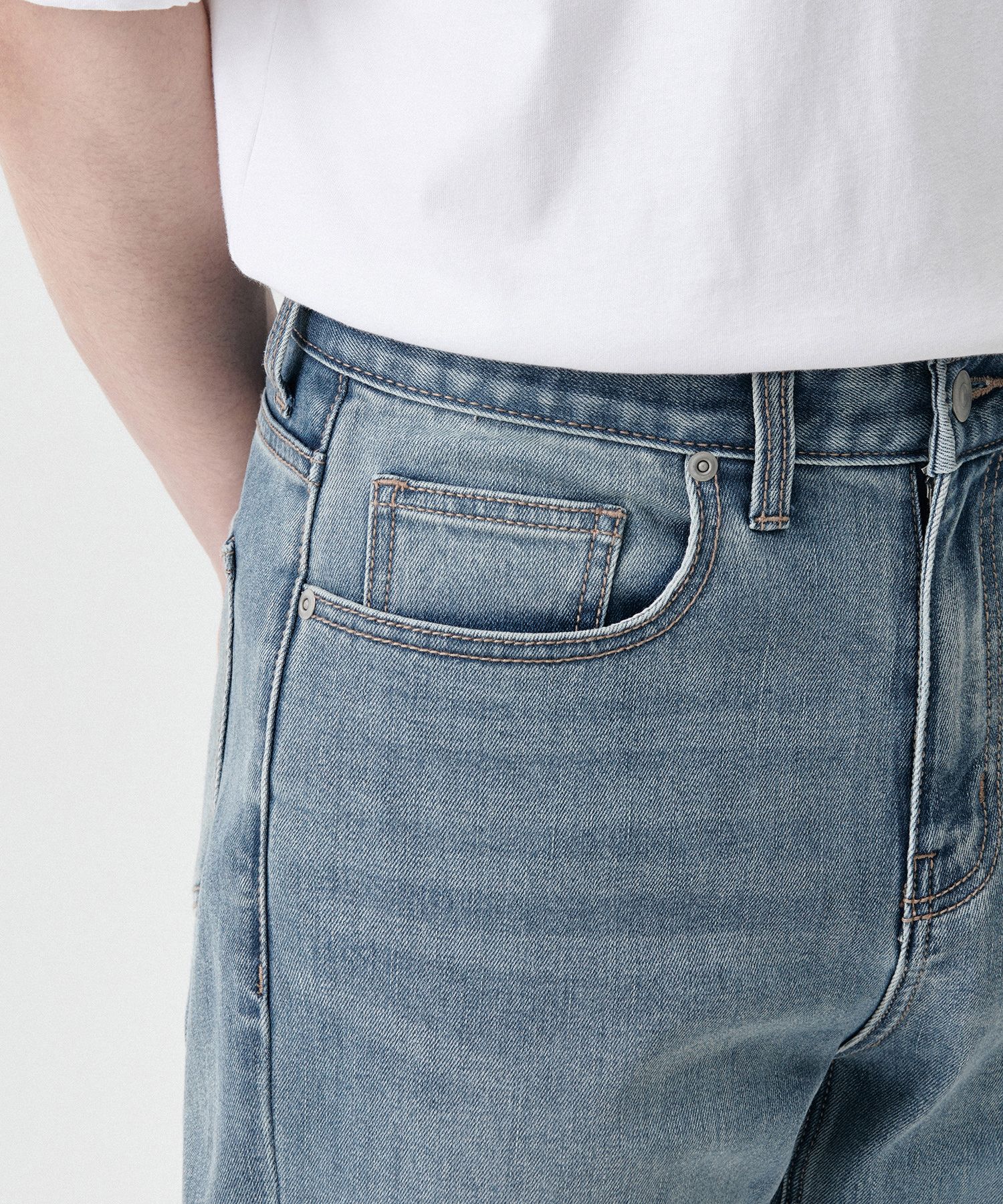 ★MUSINSA STANDARD★ Indigo medium wide denim pants with a z MUSINSA | MUSINSA STANDARD WIDE DENIM PANTS [MEDIUM INDIGO]