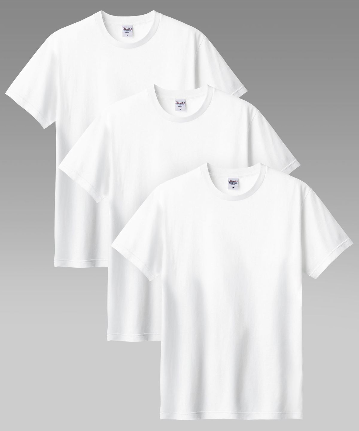 프린트스타(PRINTSTAR) [3PACK] 7.4oz 헤비 웨이트 라운드 오버핏 무지 반팔티 화이트/블랙
