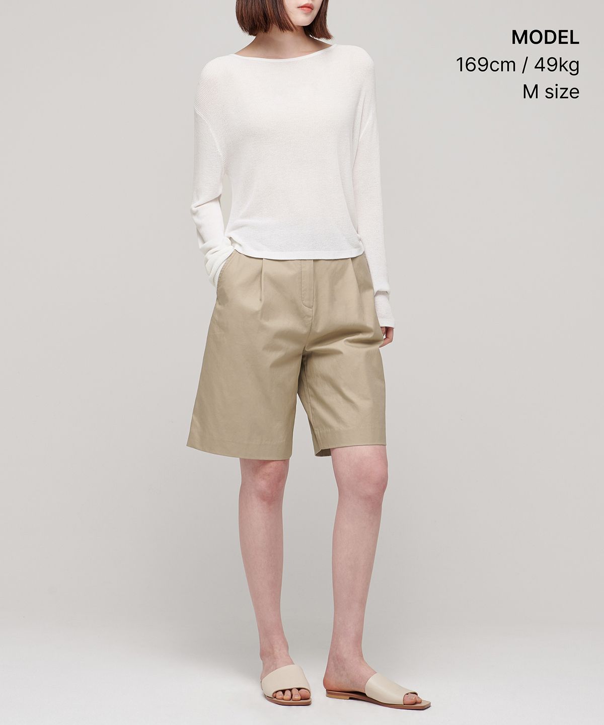 무신사 스탠다드 우먼(MUSINSA STANDARD WOMAN) 우먼즈 린넨 블렌드 보트 넥 시어 니트 [아이보리]
