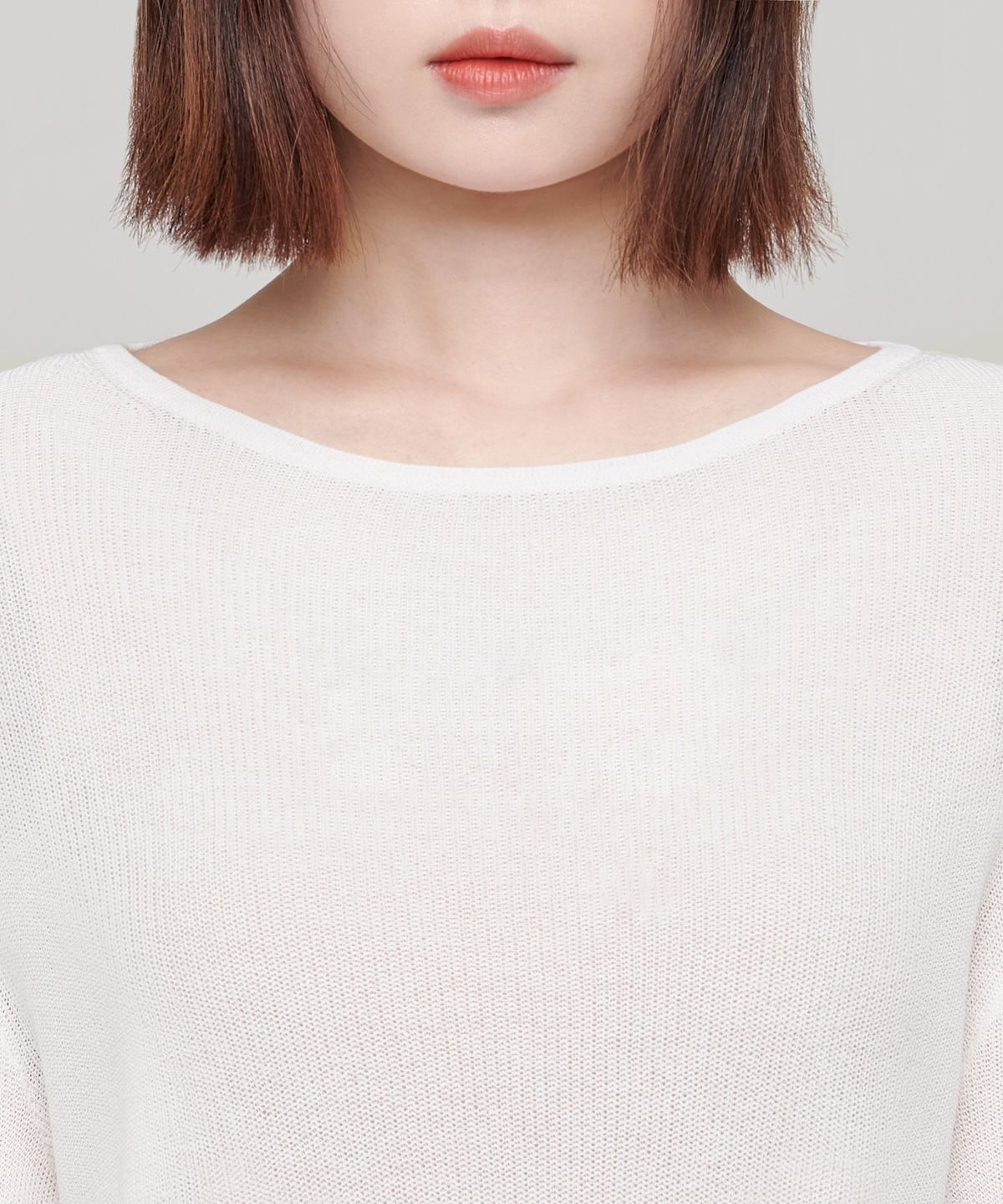 무신사 스탠다드 우먼(MUSINSA STANDARD WOMAN) 우먼즈 린넨 블렌드 보트 넥 시어 니트 [아이보리]