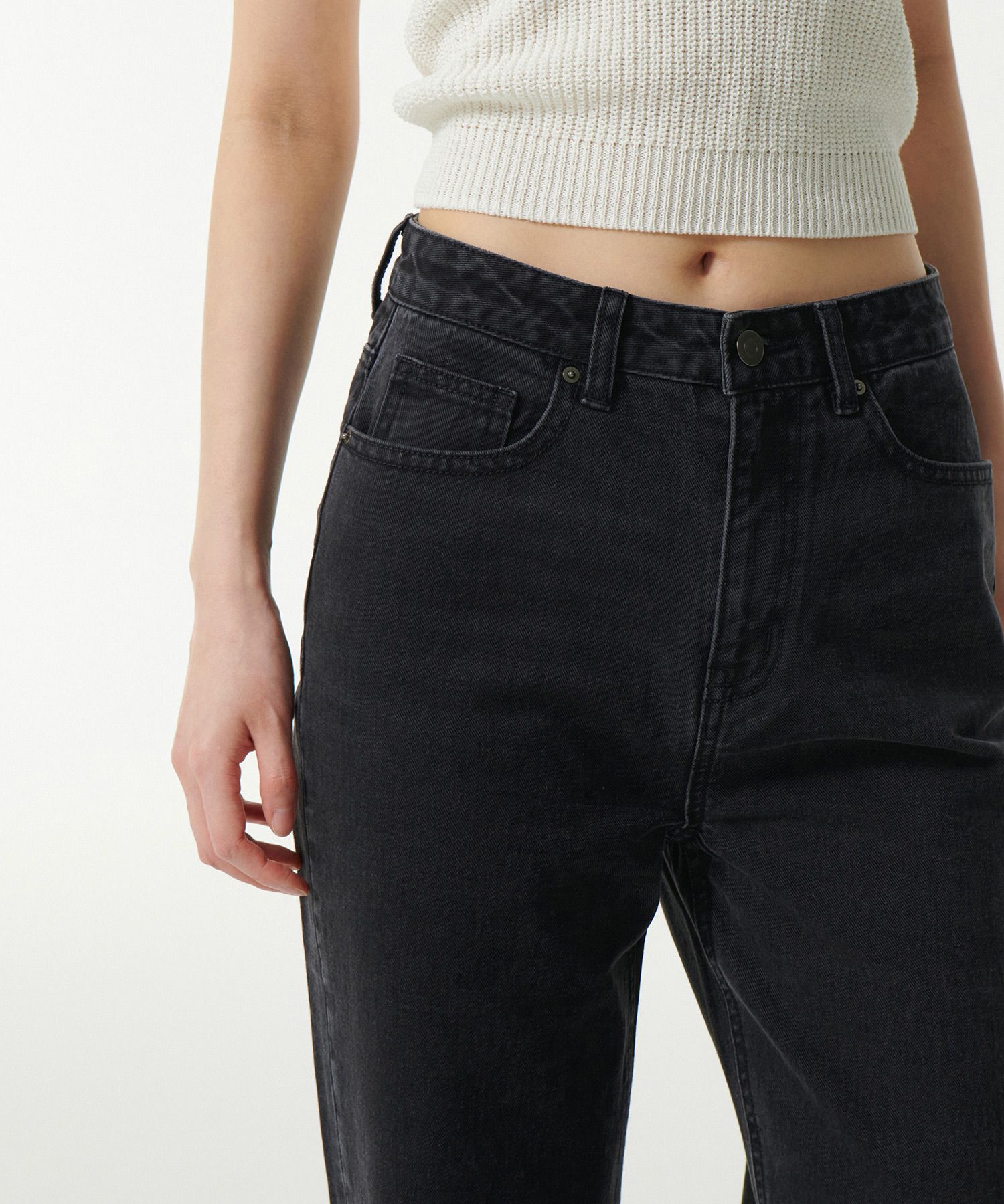 ★MUSINSA STANDARD★ Straight paneled back slit denim pants MUSINSA | MUSINSA STANDARD Straight paneled back slit denim