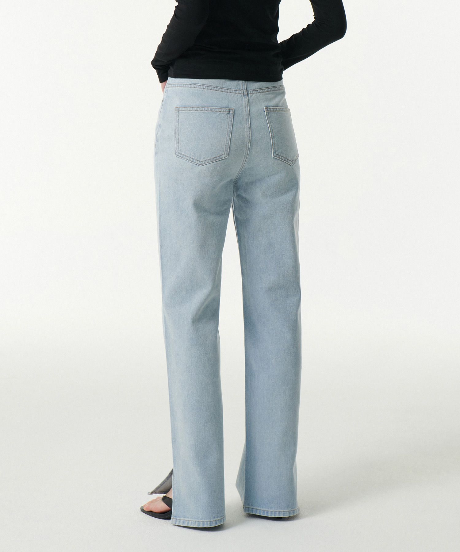 ★MUSINSA STANDARD★ Straight paneled back slit denim pants MUSINSA | MUSINSA STANDARD Straight paneled back slit denim