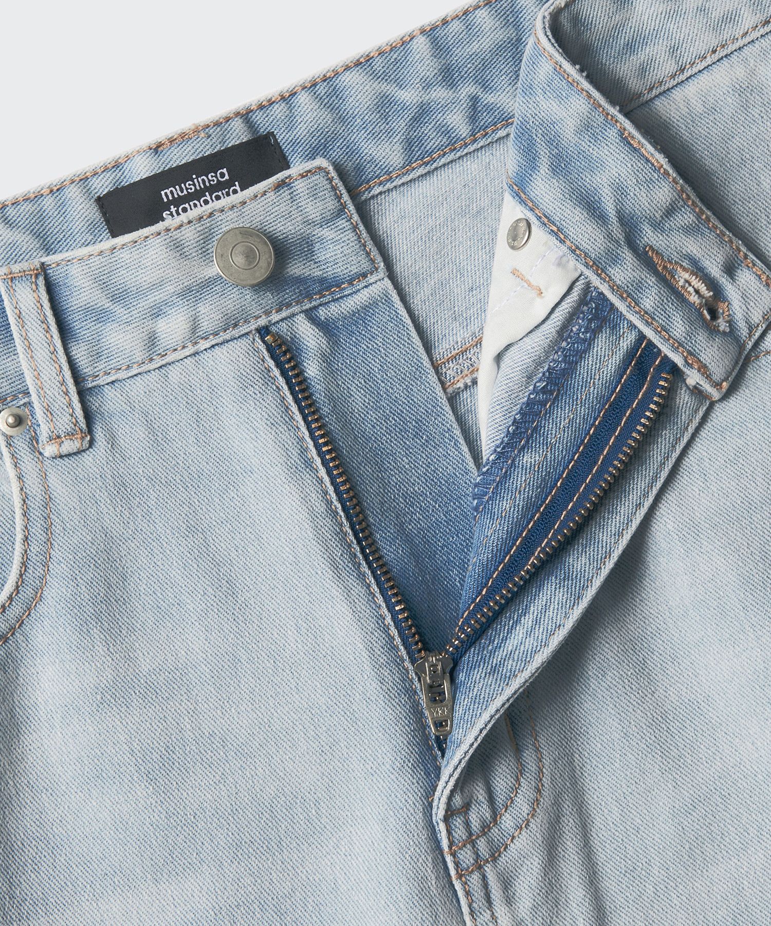 ★MUSINSA STANDARD★ Pray Side Loose Straight Denim Pants Li MUSINSA | MUSINSA STANDARD Fray Side Loose Straight Denim