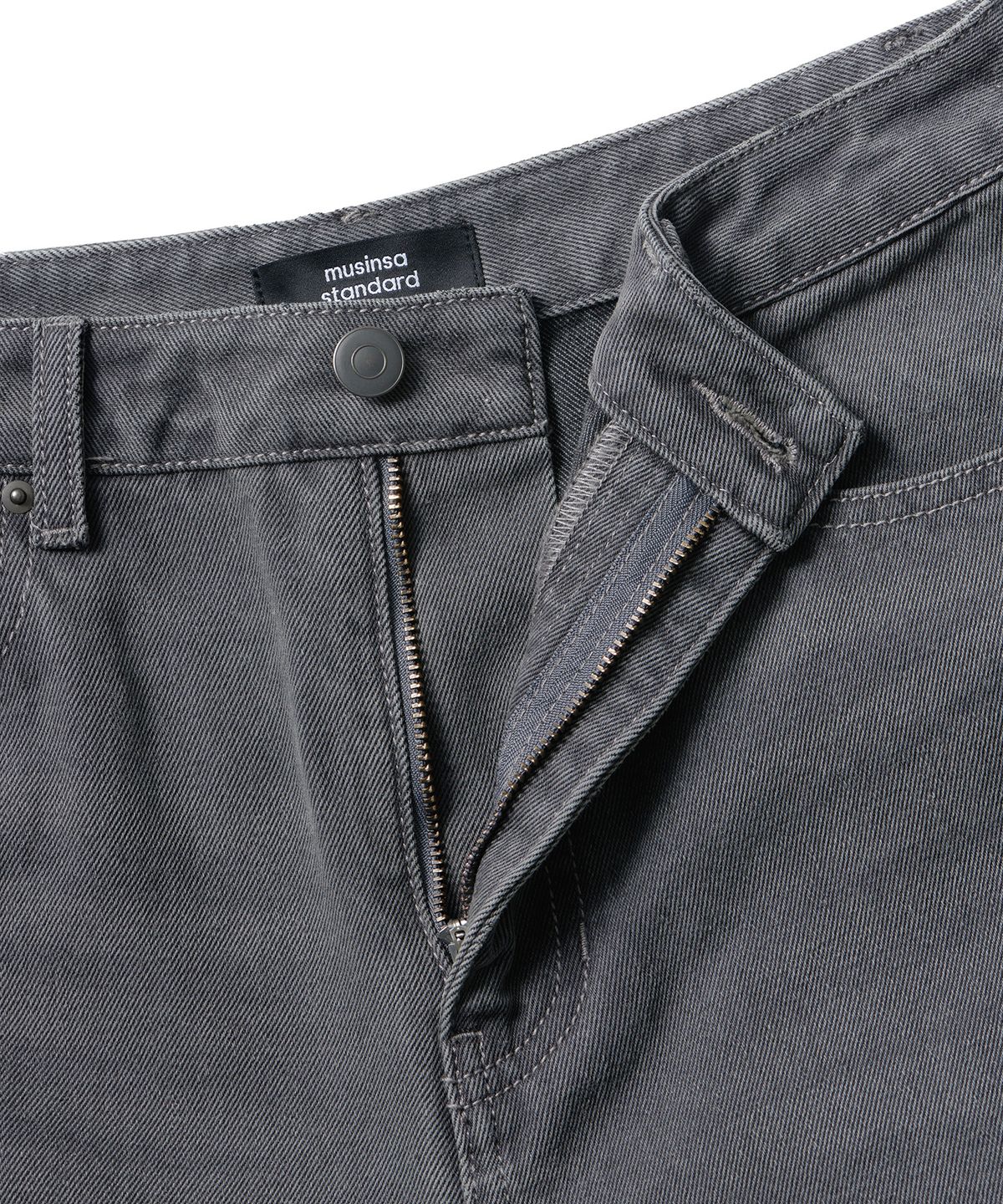 무신사 스탠다드 우먼(MUSINSA STANDARD WOMAN) 우먼즈 프론트 컷 아웃 와이드 데님 팬츠 [그레이]
