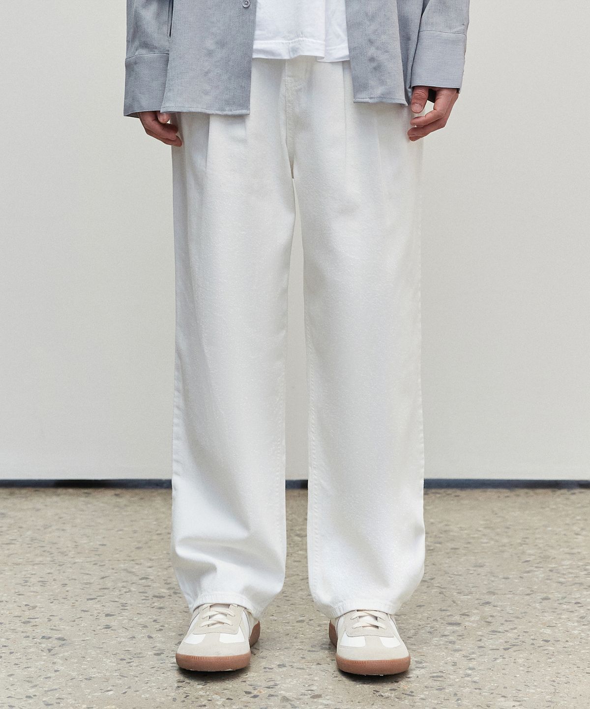 데케트(DECET) [여름원단]2Pleats Wide Jeans DCPT005Ivory