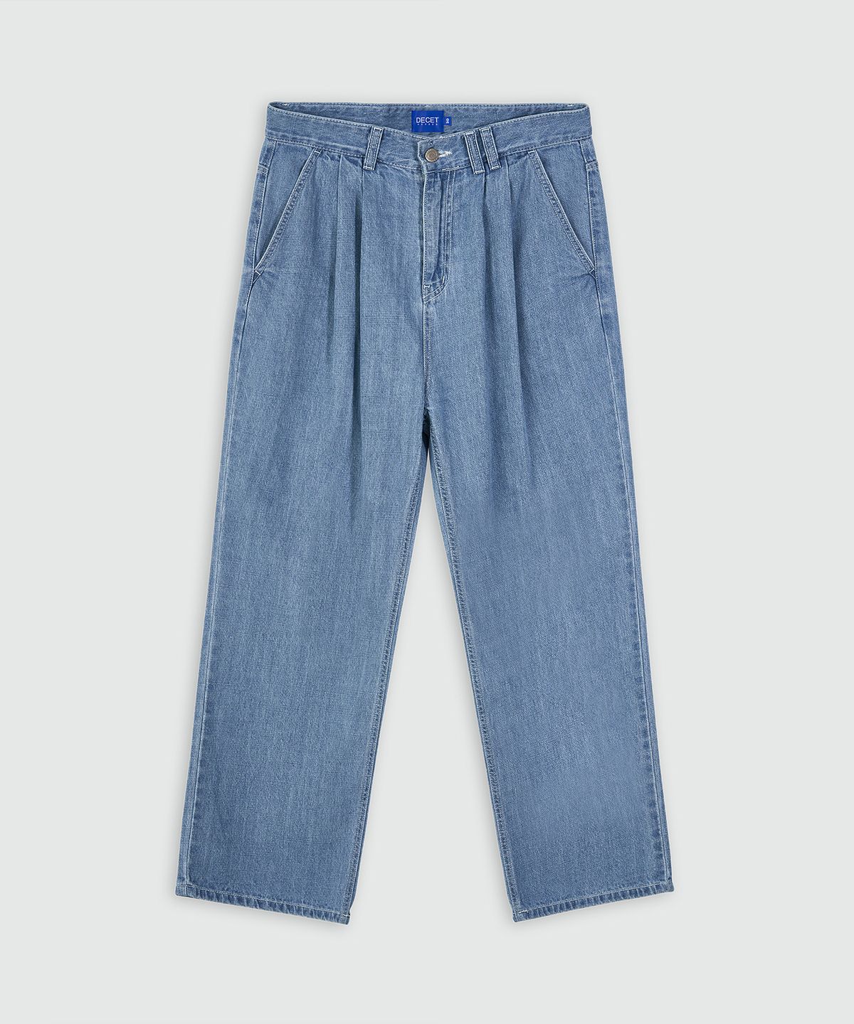 데케트(DECET) [여름원단]2Pleats Wide Jeans DCPT005Blue