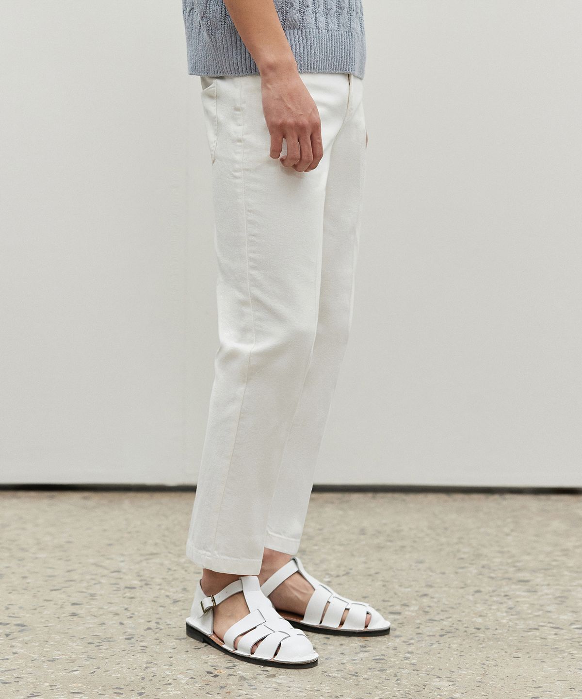 데케트(DECET) [여름원단]Cropped Tapered Jeans DCPT004Ivory