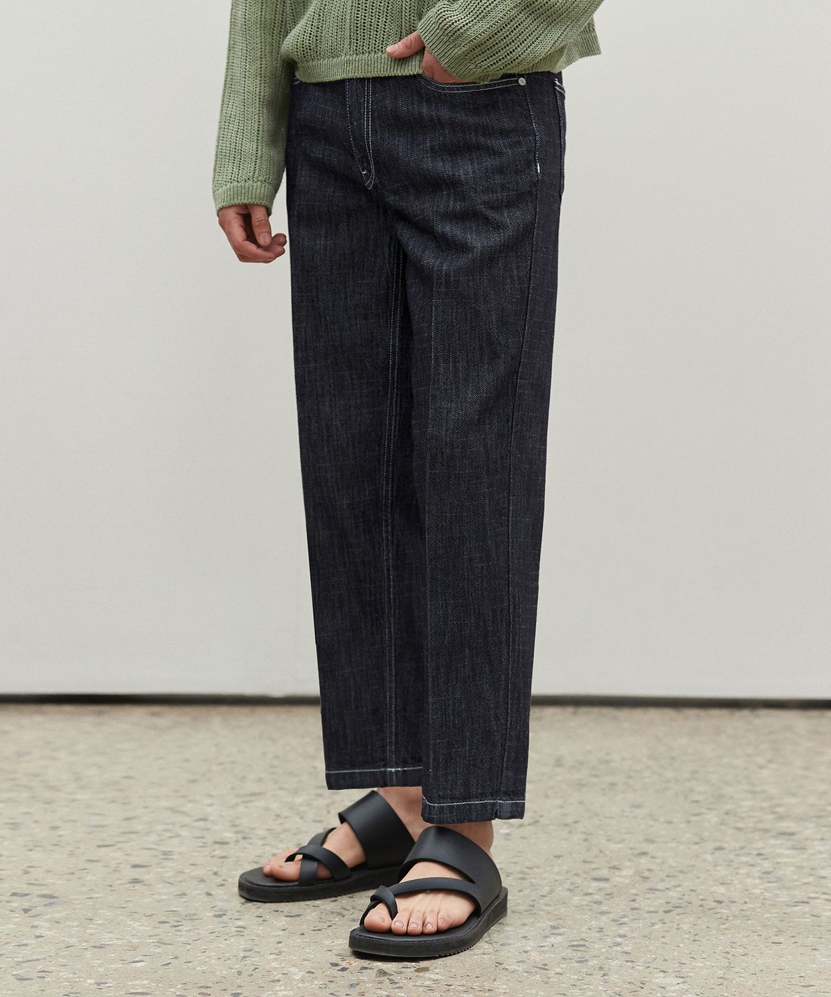 데케트(DECET) [여름원단]Cropped Tapered Jeans DCPT004IndigoBlue