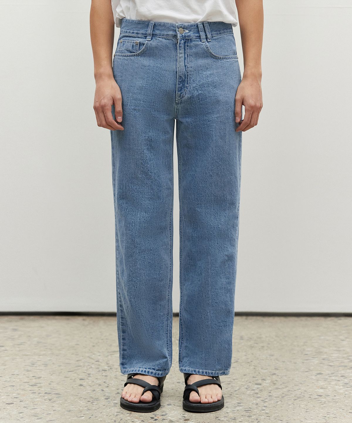데케트(DECET) [여름원단]Semi Wide Jeans DCPT003Blue