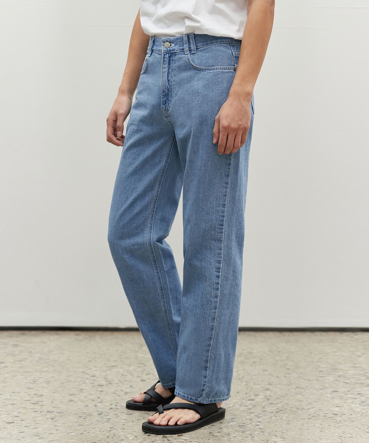 데케트(DECET) [여름원단]Semi Wide Jeans DCPT003Blue
