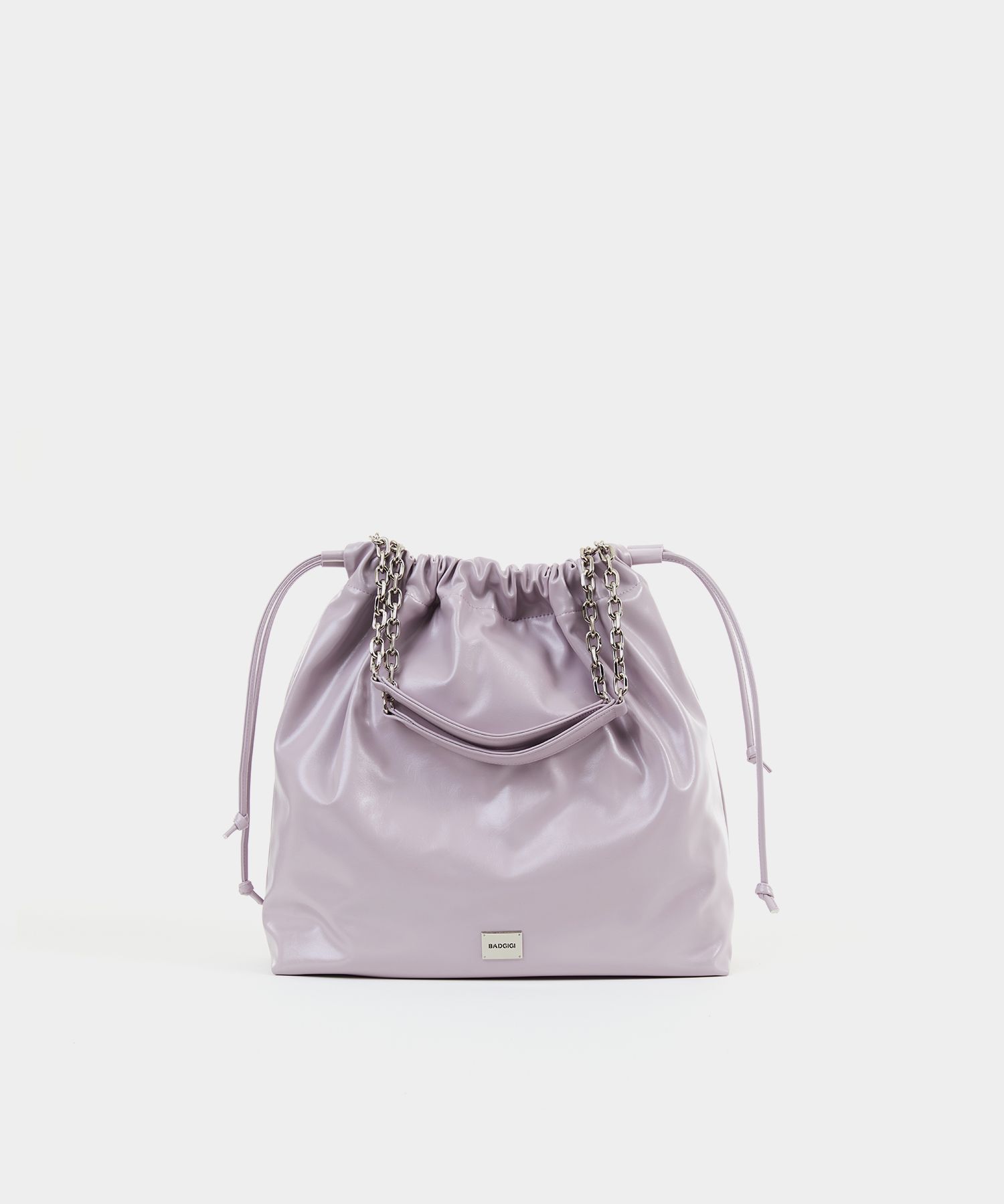 MUSINSA | BADGIGI Chain Trowstring Bag Purple