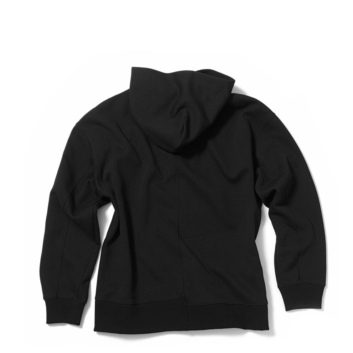 윌리엄스버그 뉴욕시티(WILLIAMSBURG NEWYORK CITY) [Essential] Classic Logo Cutting Hoodie_Black