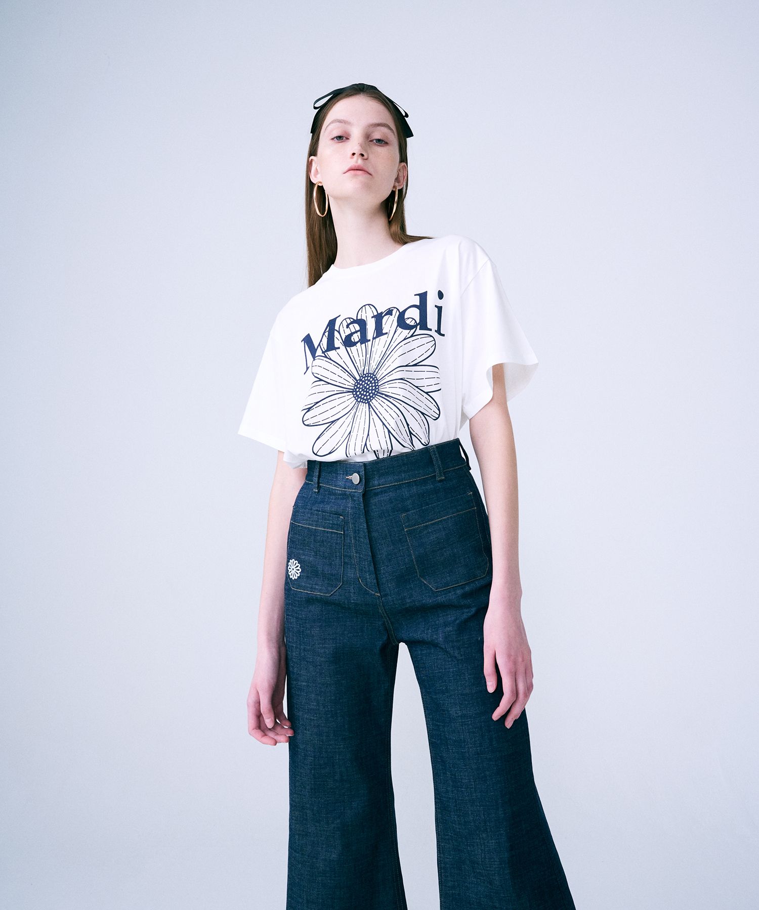MUSINSA | MARDI MERCREDI TSHIRT FLOWERMARDI_IVORY NAVY