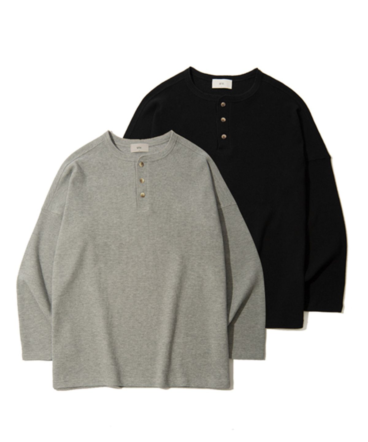 유앤엘씨(UNLC) Waffle Helyneck Drop Shoulder Sleeve(3color)