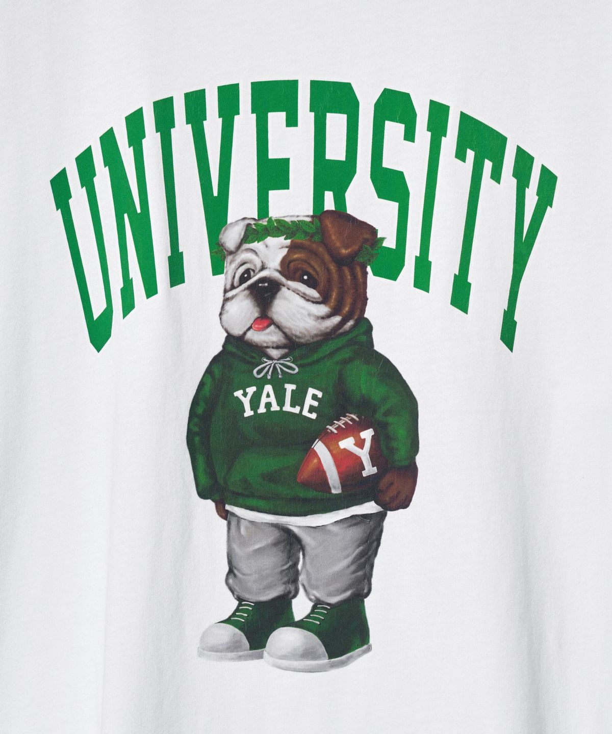 예일(YALE) 유니버시티 댄 반팔티셔츠 화이트/그린