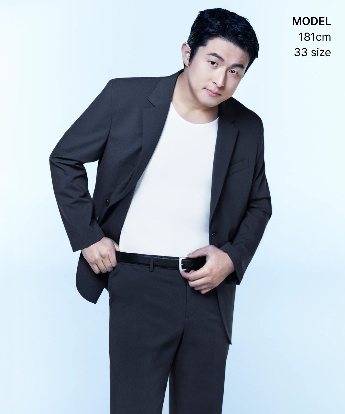 무신사 스탠다드(MUSINSA STANDARD) [쿨탠다드] 세미 와이드 히든 밴딩 슬랙스 [그레이]