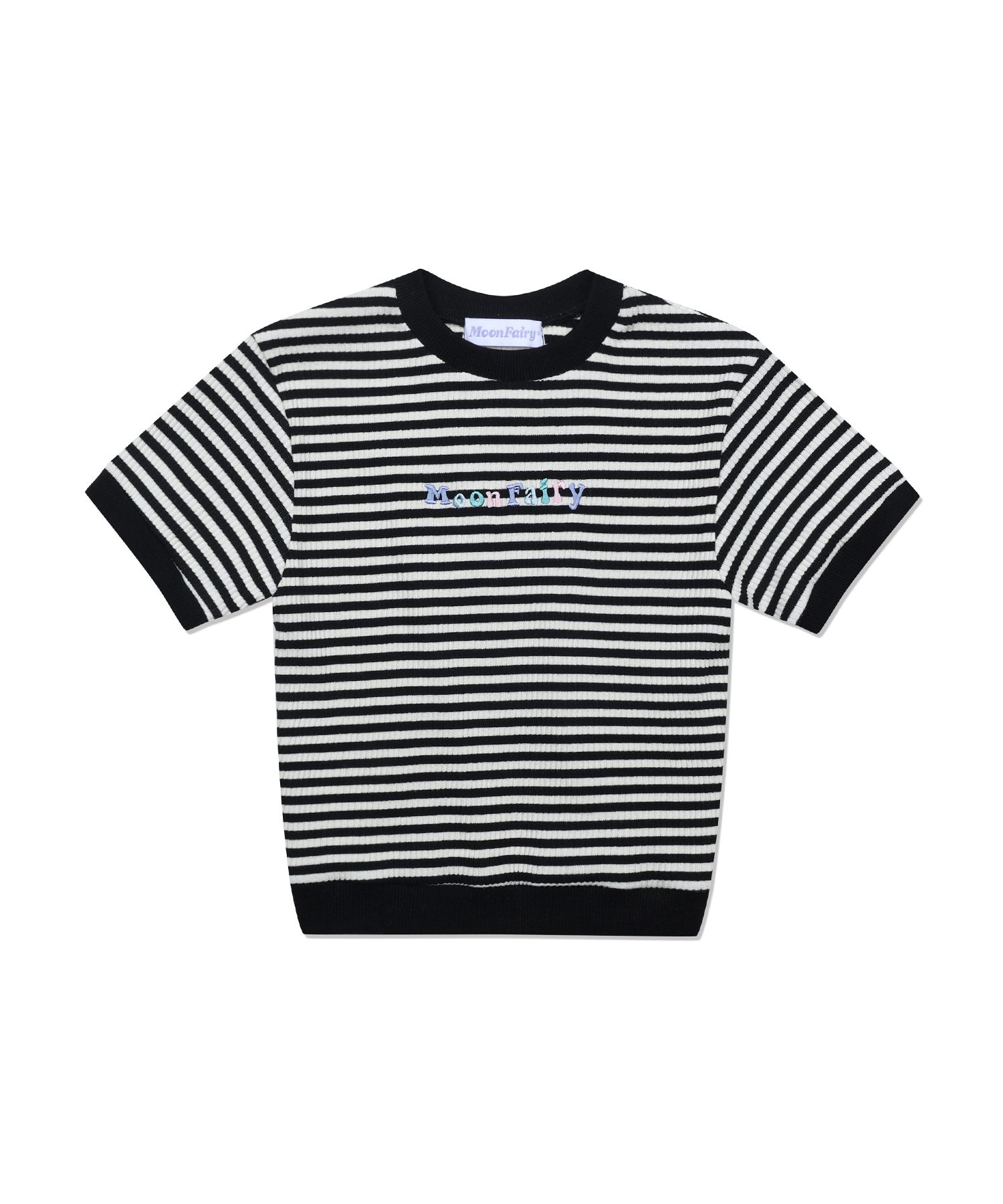 ♥ MOON FAIRY ♥MF FAIRY LINE CROP TEE MUSINSA | MOON FAIRY MF Winky Stripe Crop Tee - Black