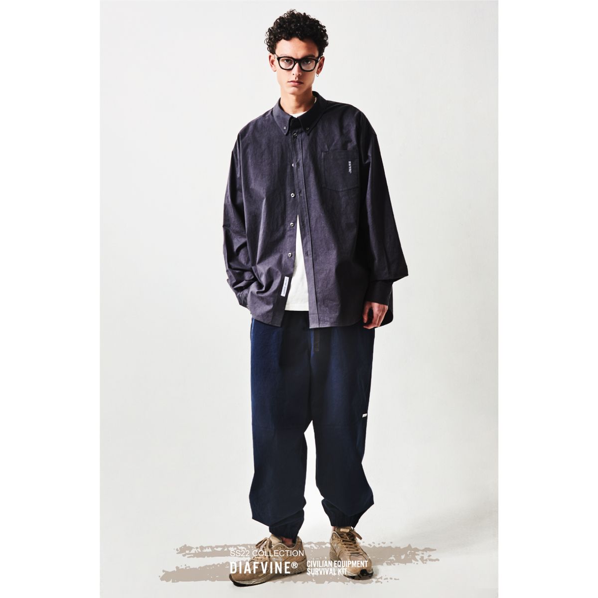 디아프바인(DIAFVINE) DV22STP.667 WASHED CT COMFORT FIT -Charcoal Gray-