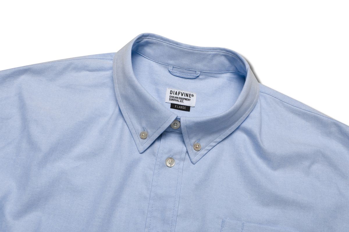 디아프바인(DIAFVINE) DV22STP.667 WASHED OXFORD COMFORT FIT -Sky Blue-