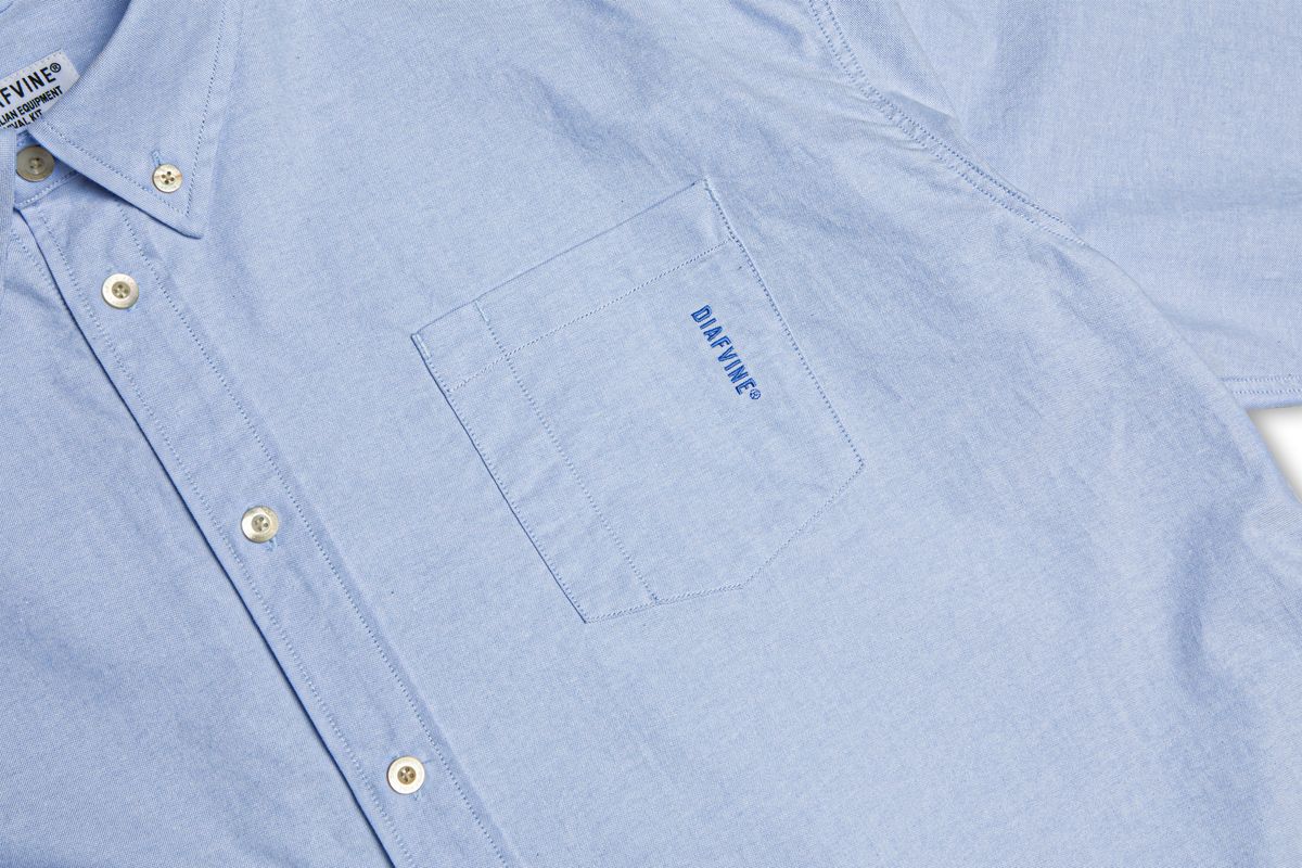 디아프바인(DIAFVINE) DV22STP.667 WASHED OXFORD COMFORT FIT -Sky Blue-