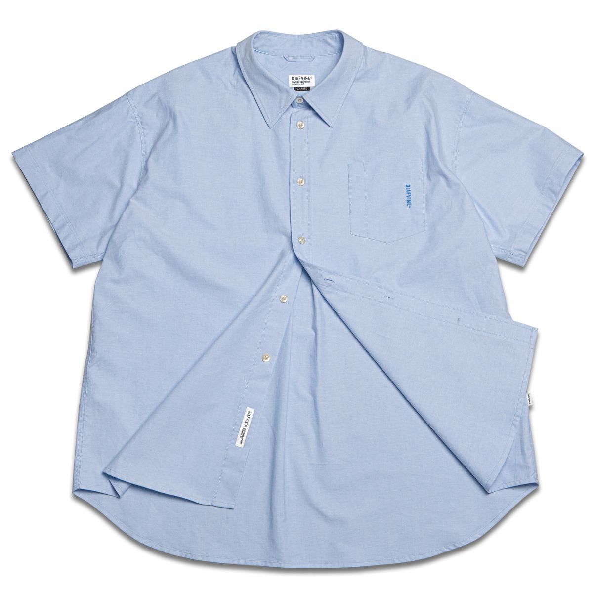 디아프바인(DIAFVINE) DV22STP.666 WASHED OXFORD COMFORT FIT -Sky Blue-