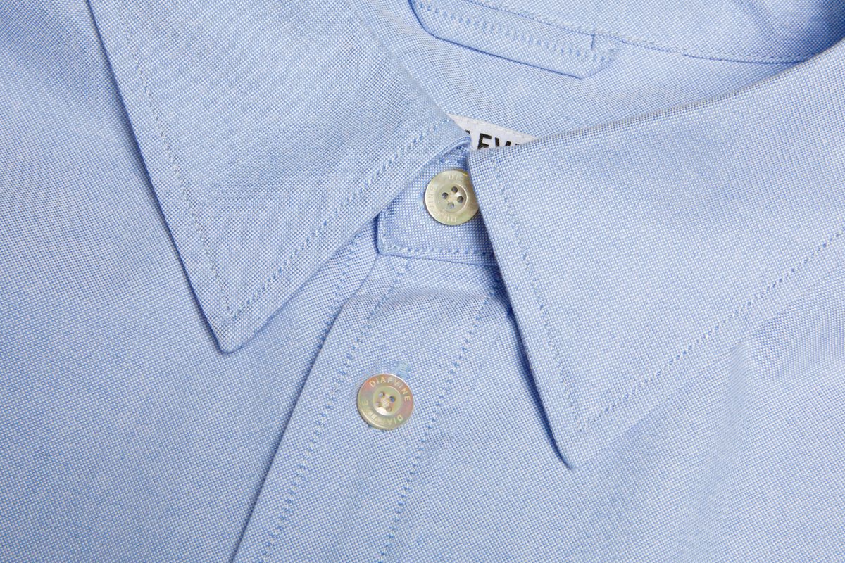 디아프바인(DIAFVINE) DV22STP.666 WASHED OXFORD COMFORT FIT -Sky Blue-