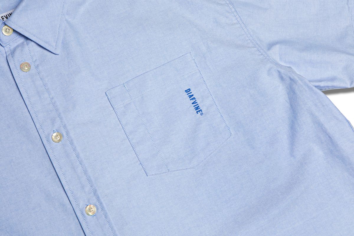 디아프바인(DIAFVINE) DV22STP.666 WASHED OXFORD COMFORT FIT -Sky Blue-