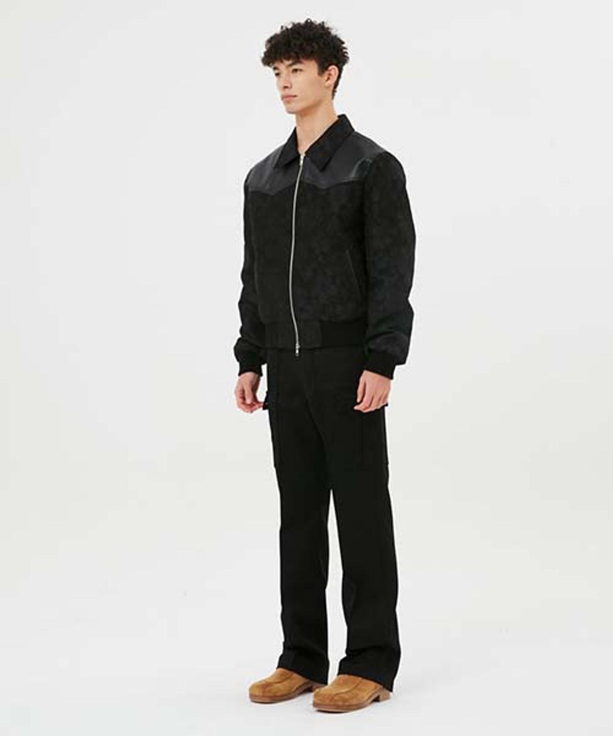 문선(MOONSUN) Elie 2-Way Zip Cargo Pants [Black Twill]