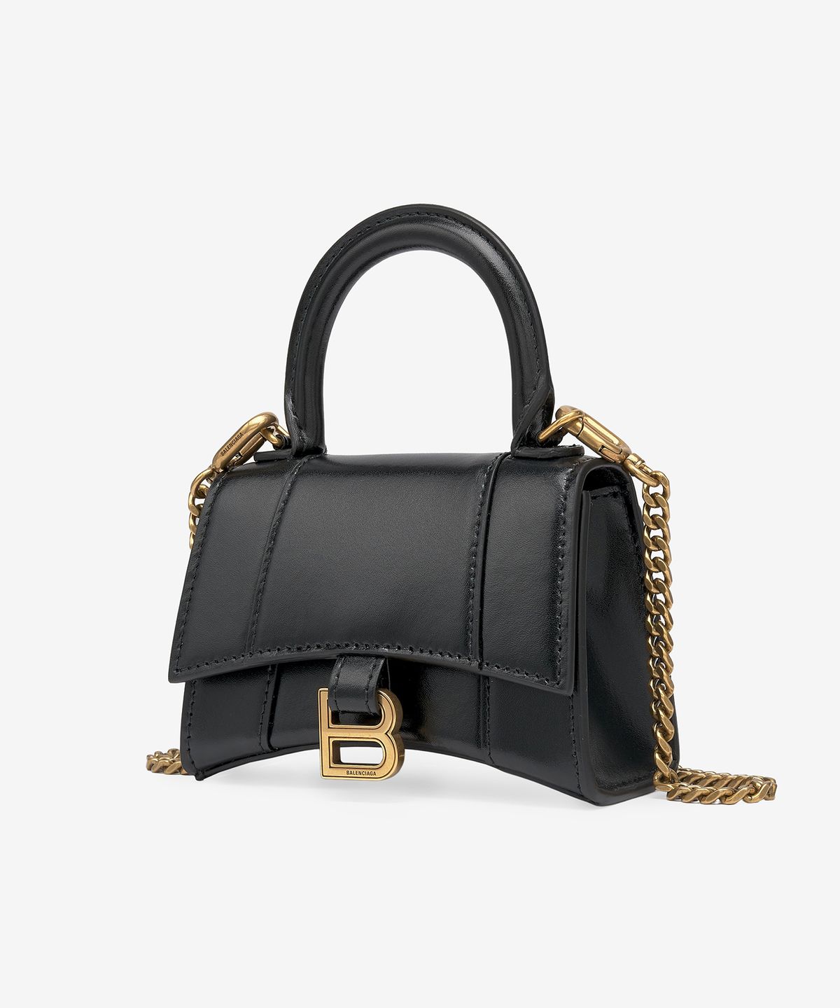 발렌시아가(BALENCIAGA) 미니 아워글래스 체인 토트백 - 블랙 / 6646761QJ4M1000