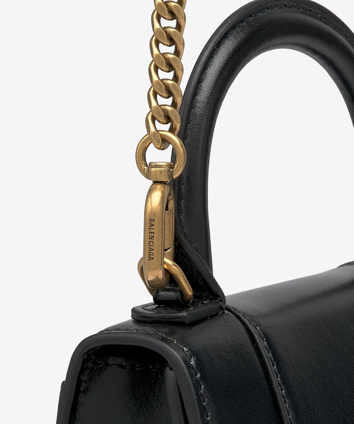발렌시아가(BALENCIAGA) 미니 아워글래스 체인 토트백 - 블랙 / 6646761QJ4M1000