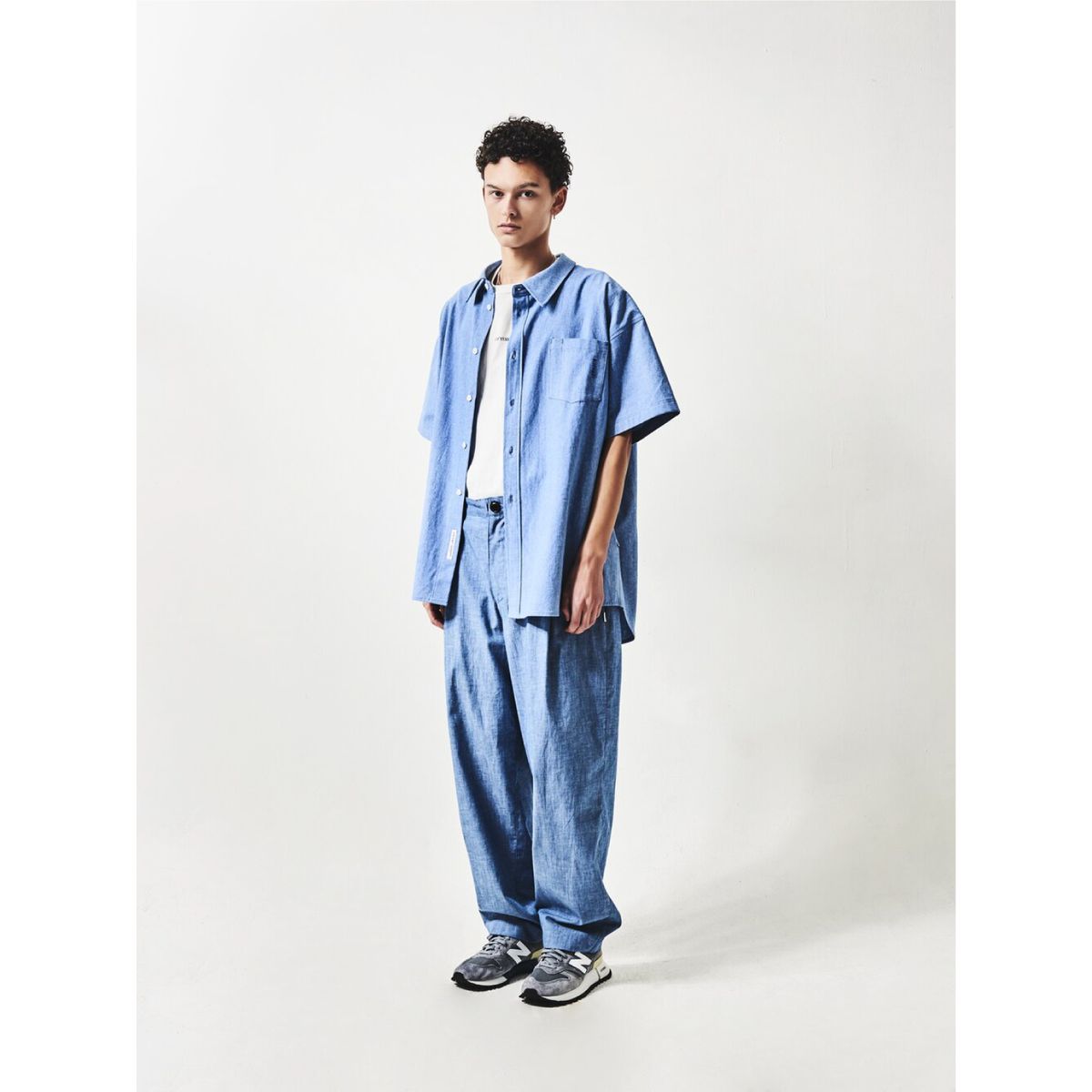 디아프바인(DIAFVINE) DV22SPT.662 ONE TUCK WIDE FIT TROUSERS -Blue-