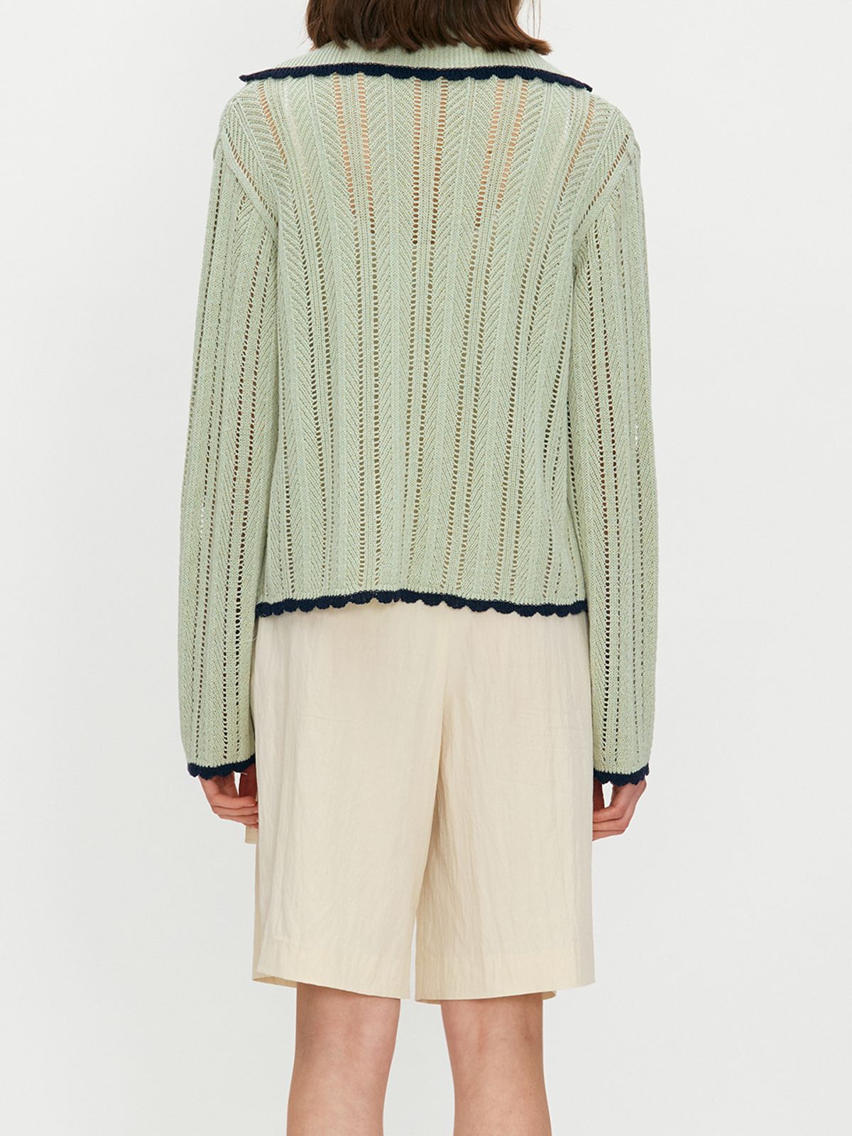 비뮤즈맨션(BEMUSE MANSION) Two tuck half pants - Butter cream
