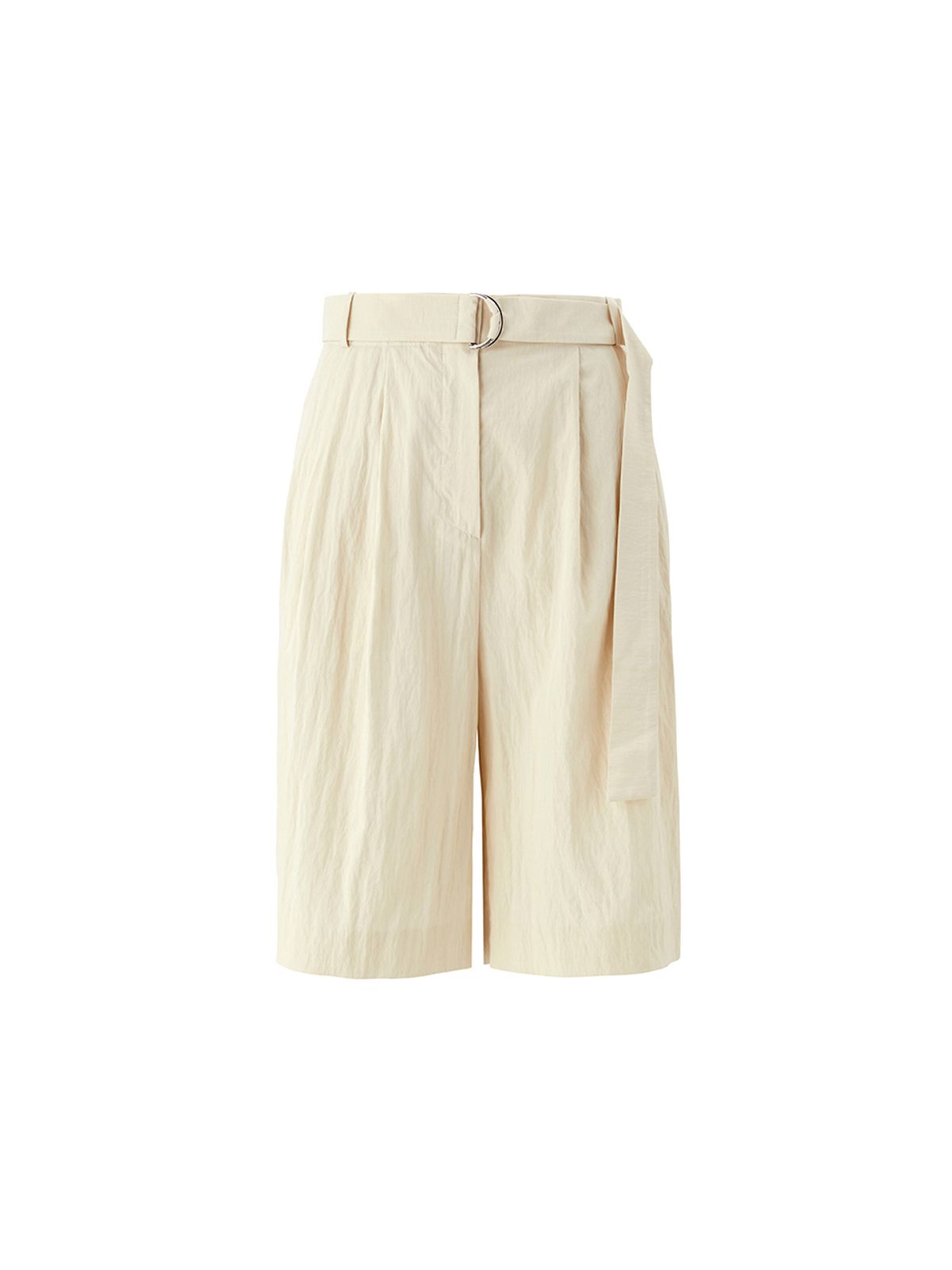 비뮤즈맨션(BEMUSE MANSION) Two tuck half pants - Butter cream