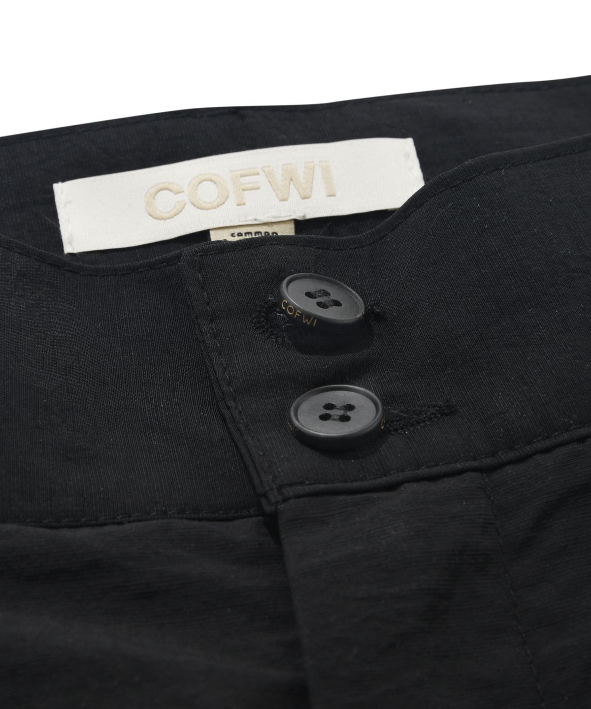 코프위(COFWI) 린넨 와이드 투턱 팬츠 블랙