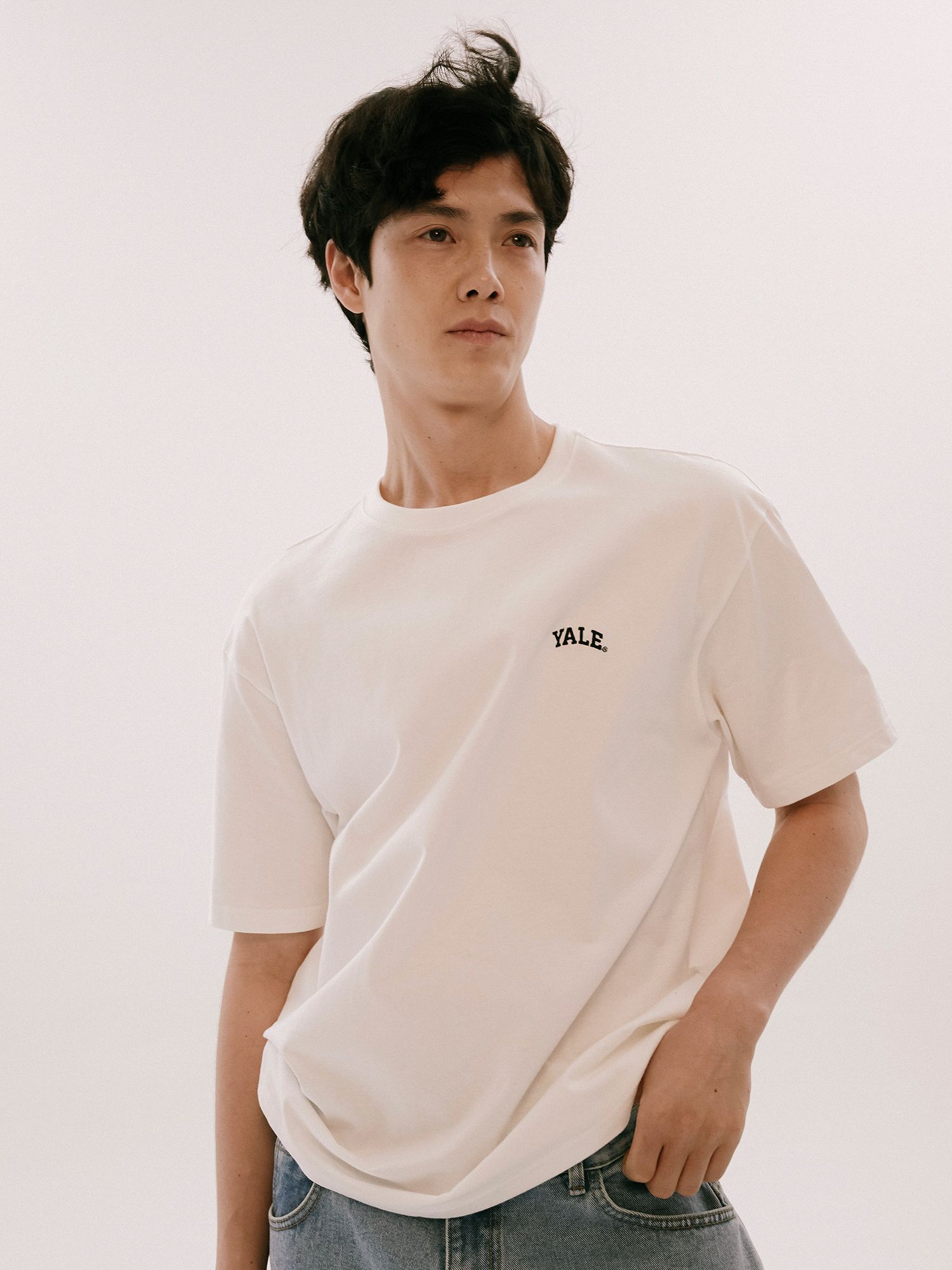 ☆YALE☆ SMALL ARCH TSHIRTS WHITE YD01SS1004WH MUSINSA | YALE Small Arch Short Sleeve T-Shirt White