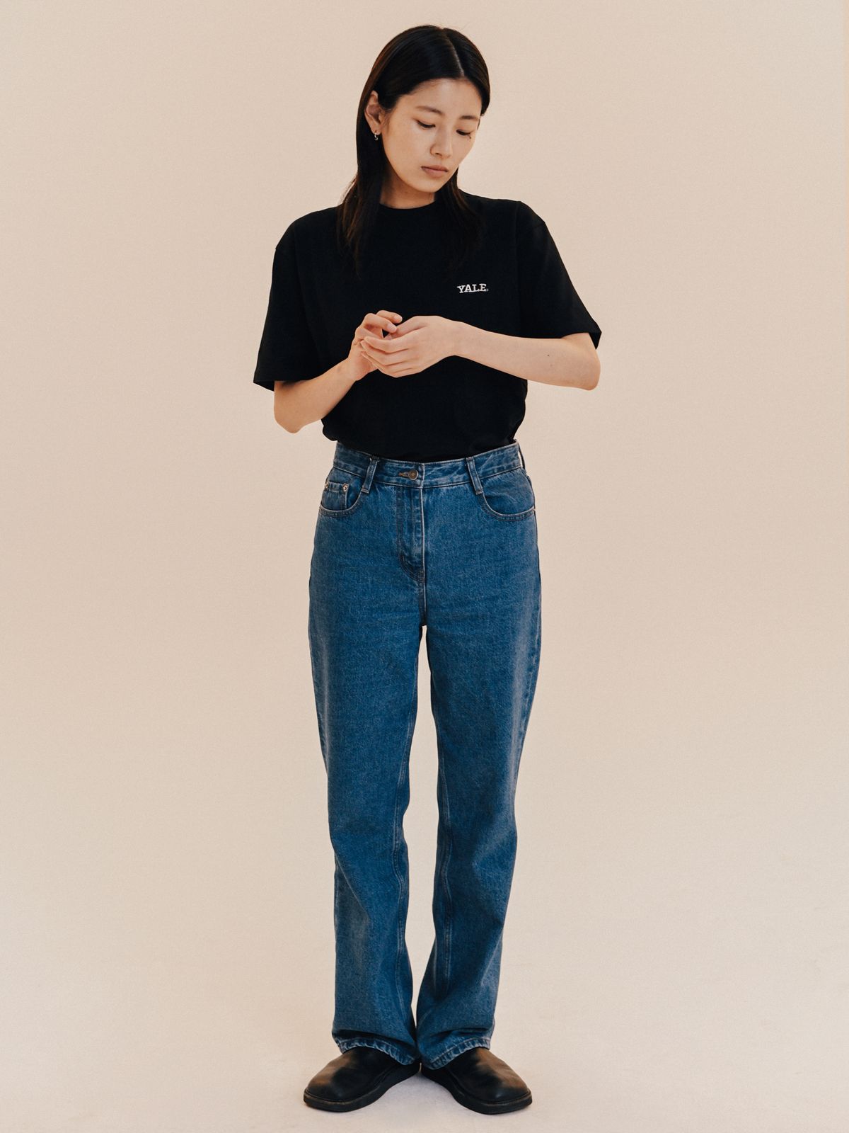 예일(YALE) SMALL ARCH T-SHIRT NAVY