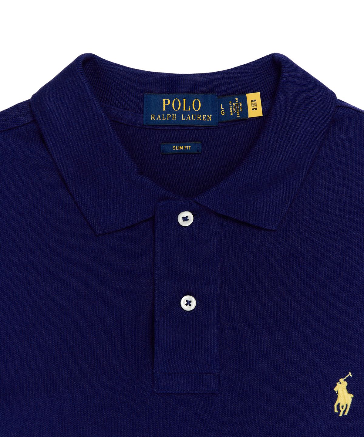 폴로 랄프 로렌(POLO RALPH LAUREN) 슬림핏 메시 폴로 셔츠 - 블루