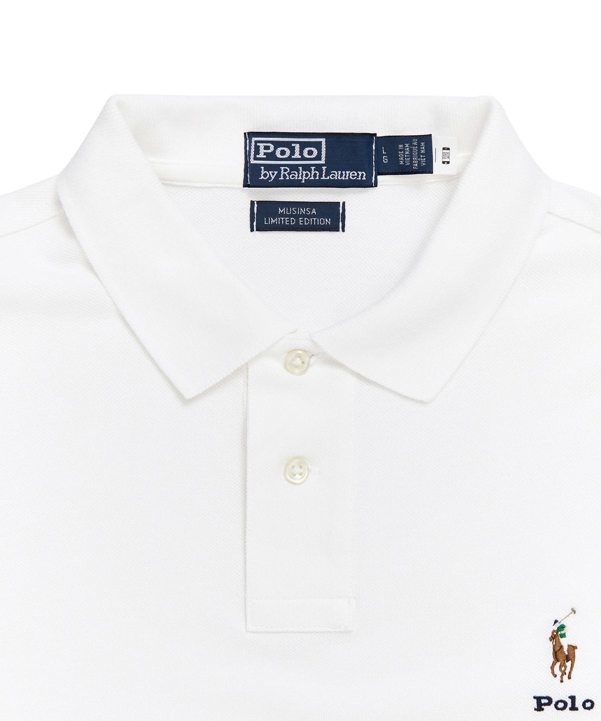 폴로 랄프 로렌(POLO RALPH LAUREN) [White Collection] 커스텀 슬림핏 숏 슬리브 폴로 셔츠 - 화이트