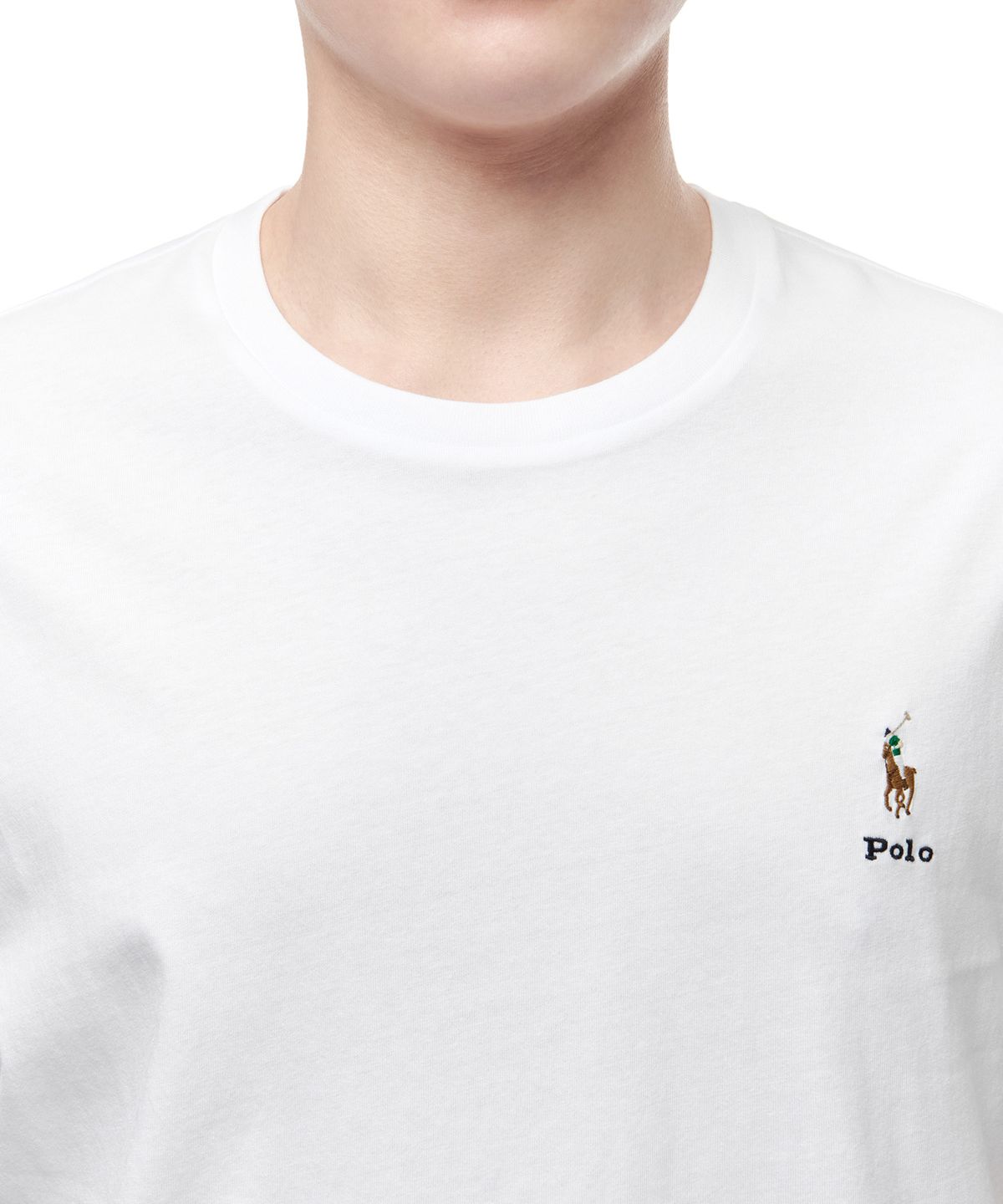 폴로 랄프 로렌(POLO RALPH LAUREN) [White Collection] 커스텀 슬림핏 로고 저지 티셔츠 - 화이트
