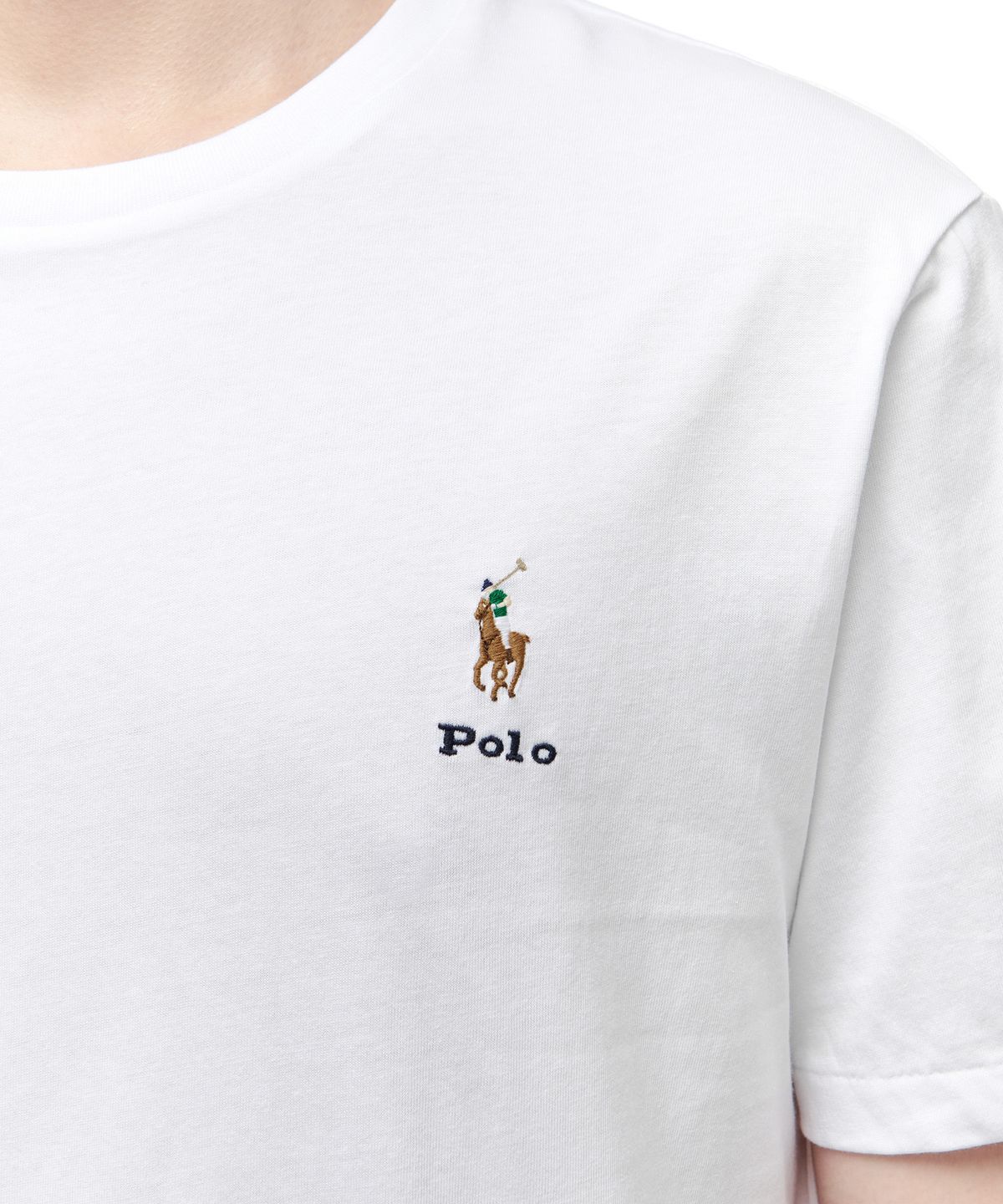 폴로 랄프 로렌(POLO RALPH LAUREN) [White Collection] 커스텀 슬림핏 로고 저지 티셔츠 - 화이트