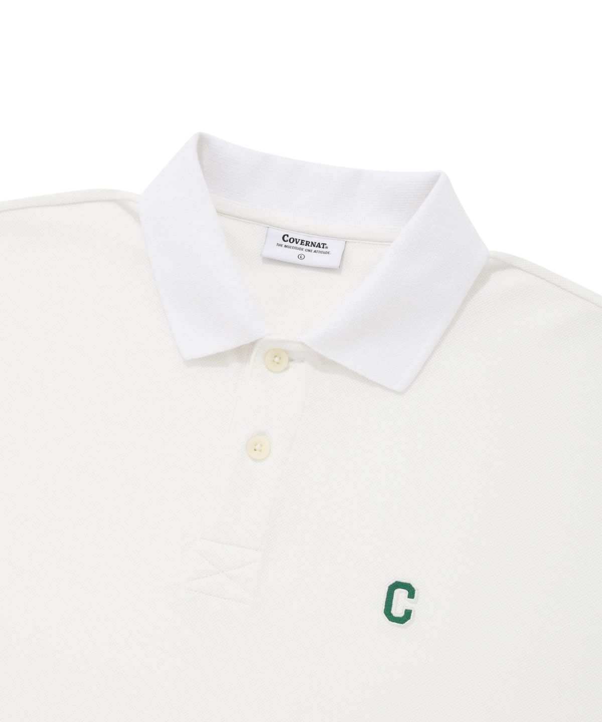 커버낫(COVERNAT) C 로고 카라 티셔츠 화이트